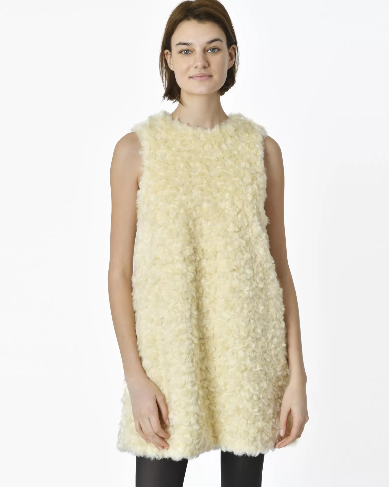 La Piscine Paris Robe fausse fourrure écru Blumarine Beige Shop