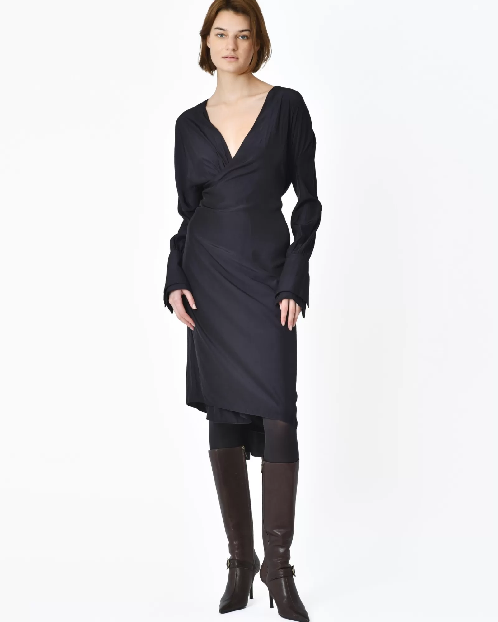 La Piscine Paris Robe faux portefeuille marine foncé Lanvin Bleu New
