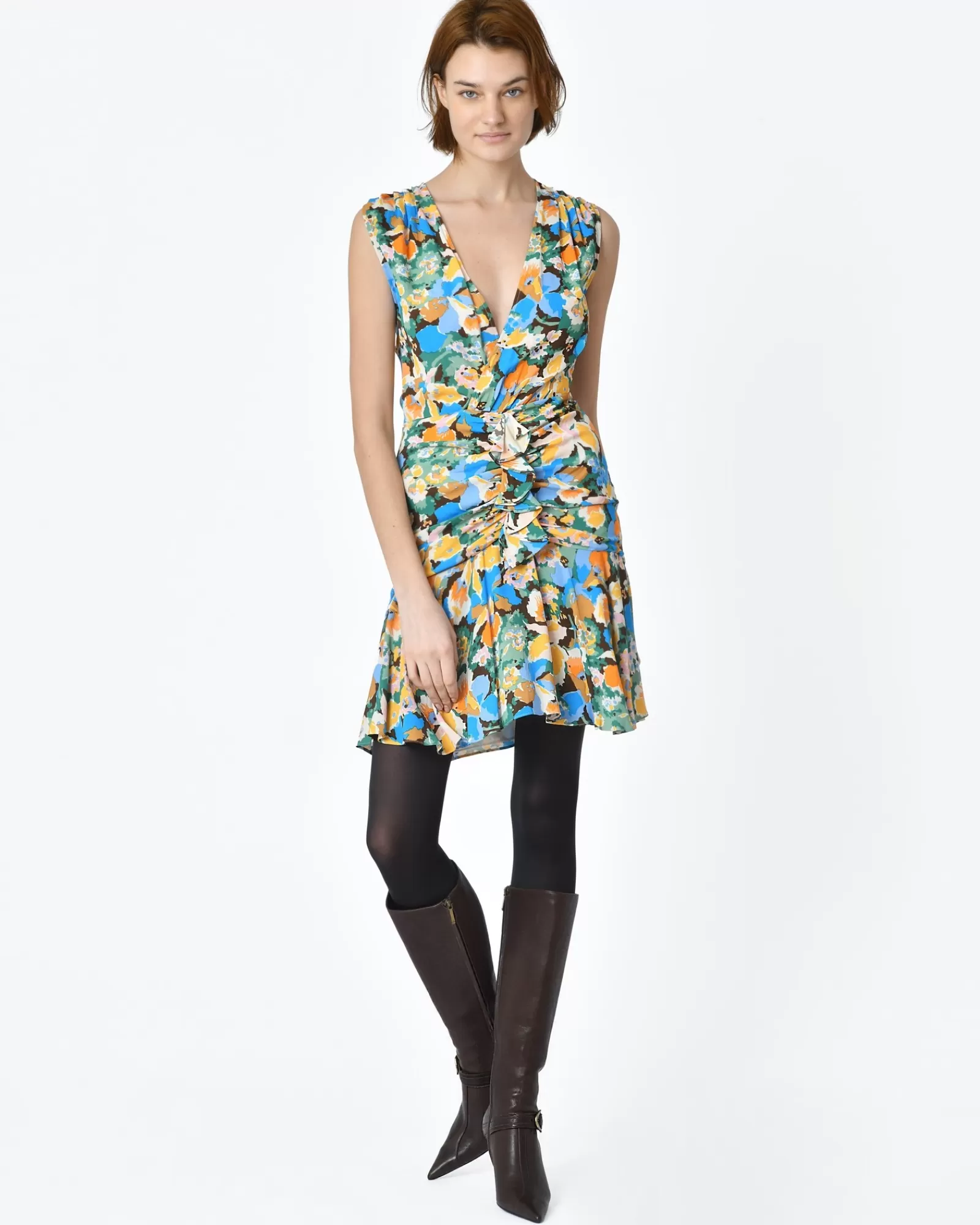 La Piscine Paris Robe florale à volants Missoni Bleu Fashion