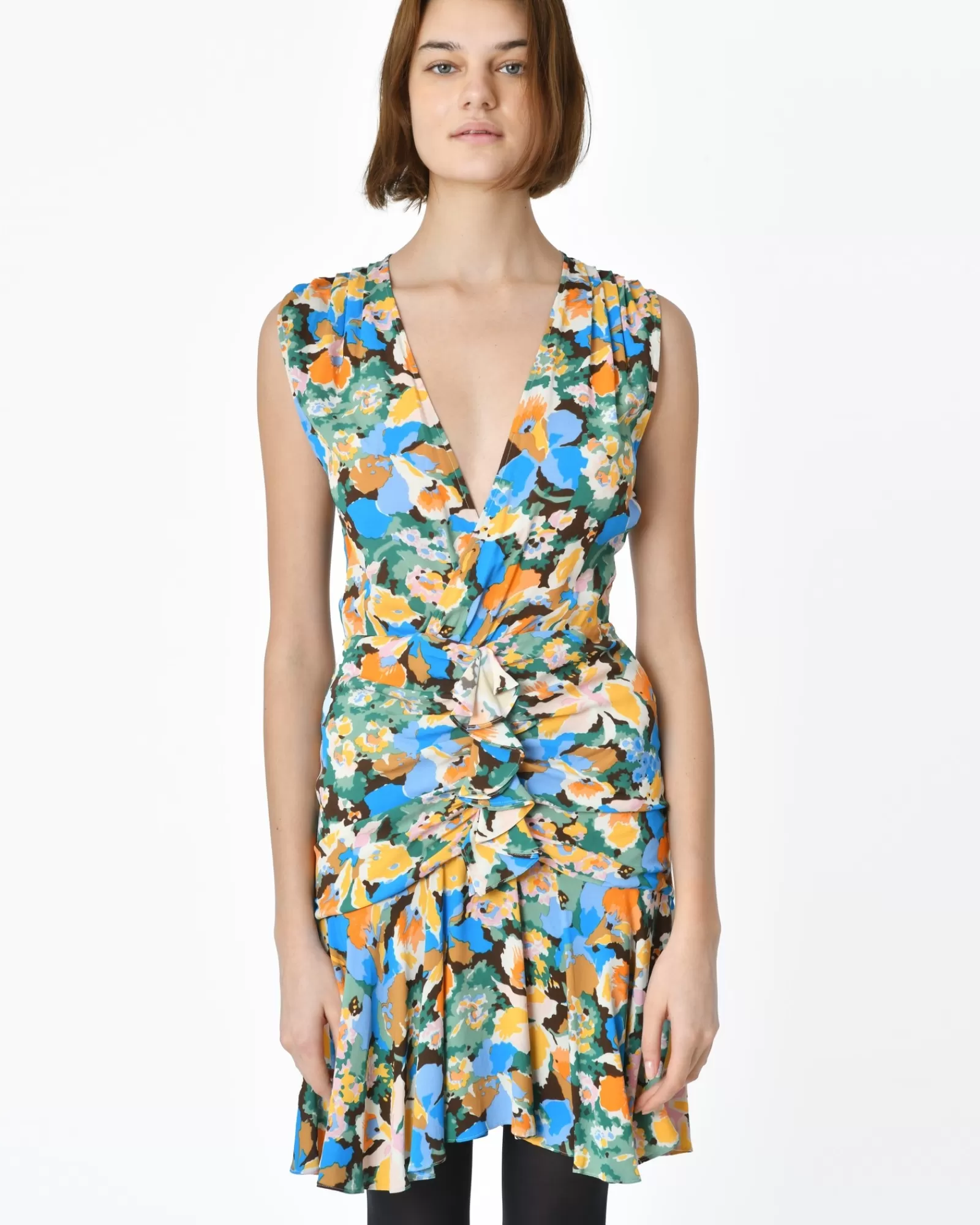 La Piscine Paris Robe florale à volants Missoni Bleu Fashion