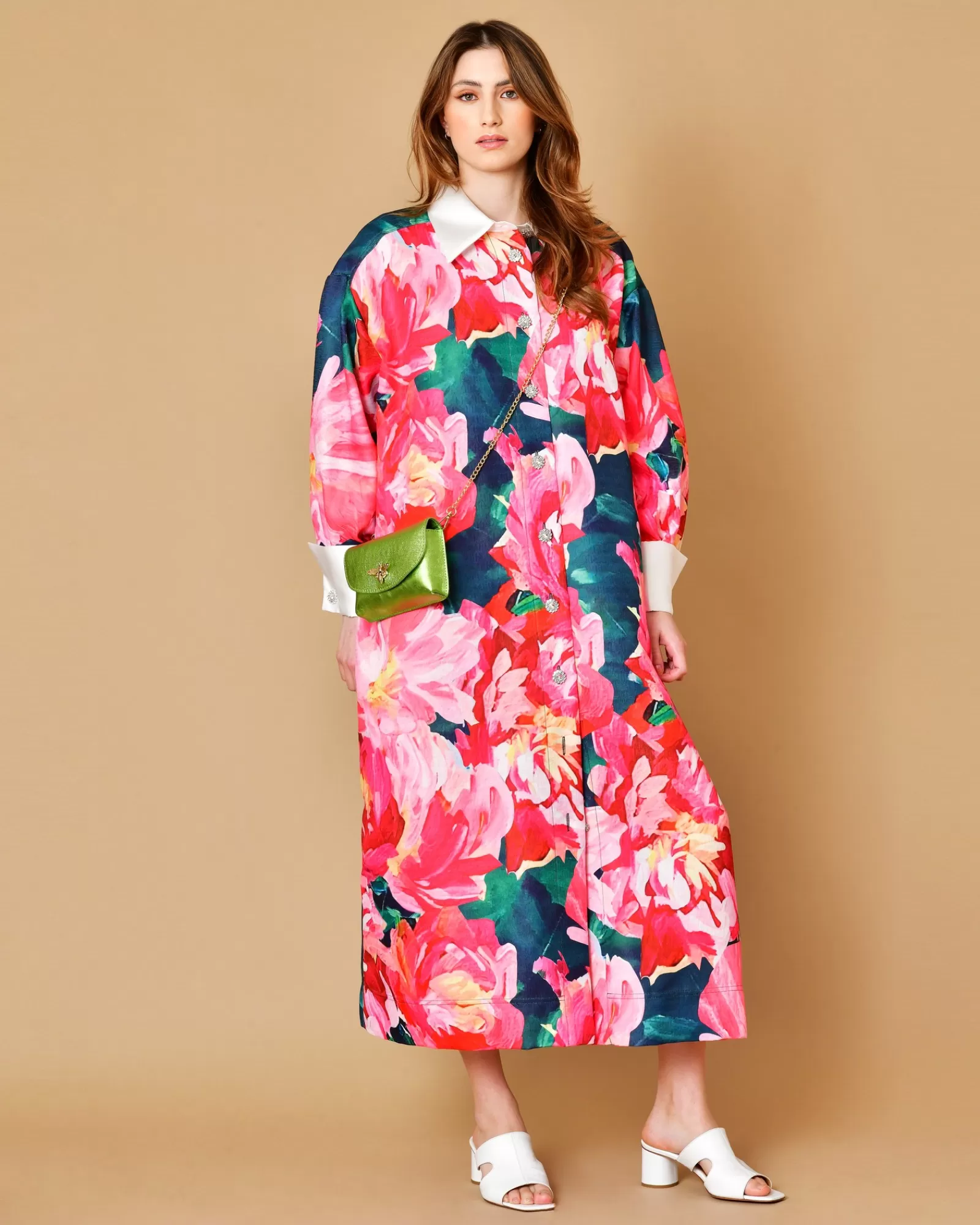 La Piscine Paris Robe longue à motif floraux Edward Achour Rose Online