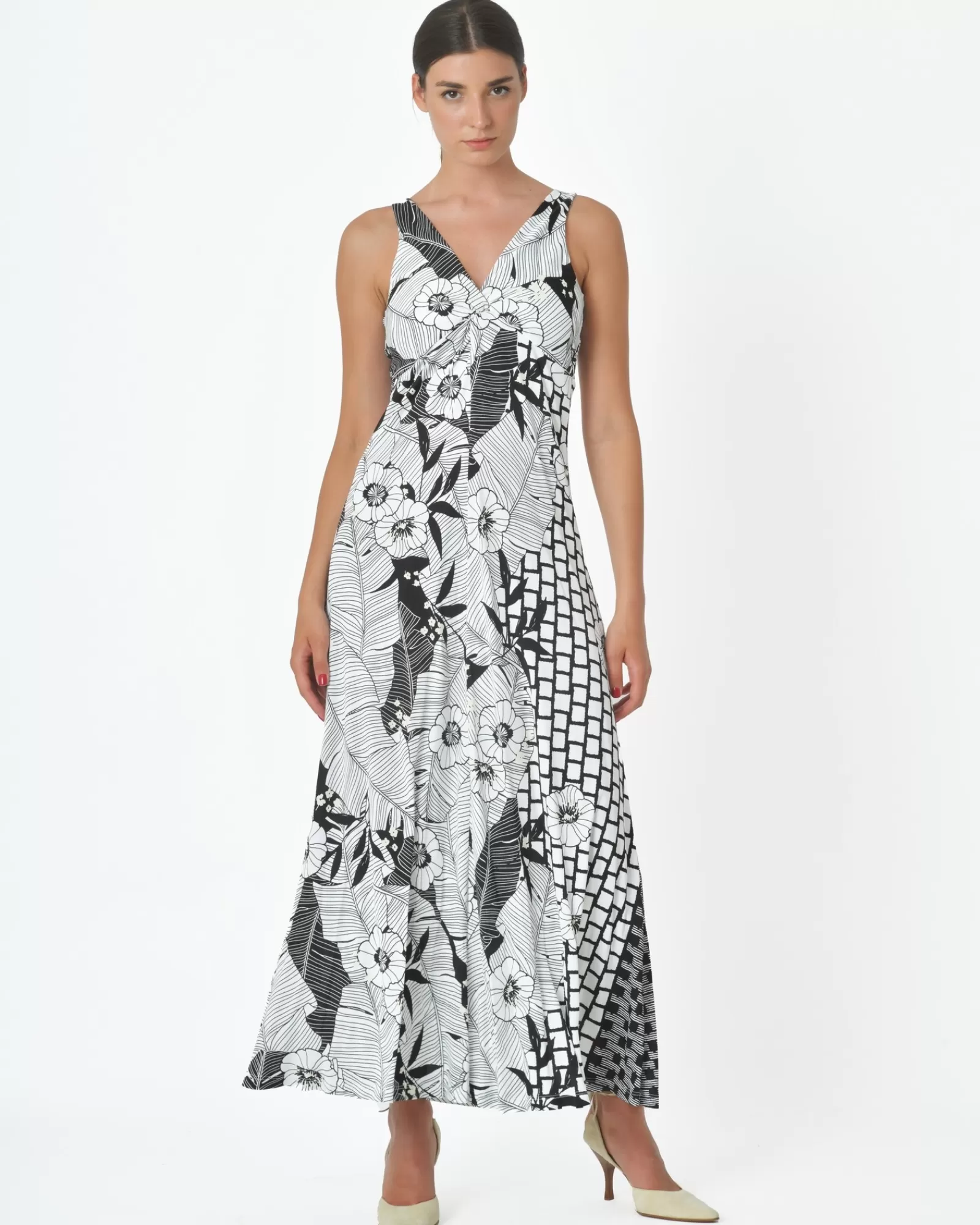 La Piscine Paris Robe longue à motifs Beatrice B Blanc Flash Sale