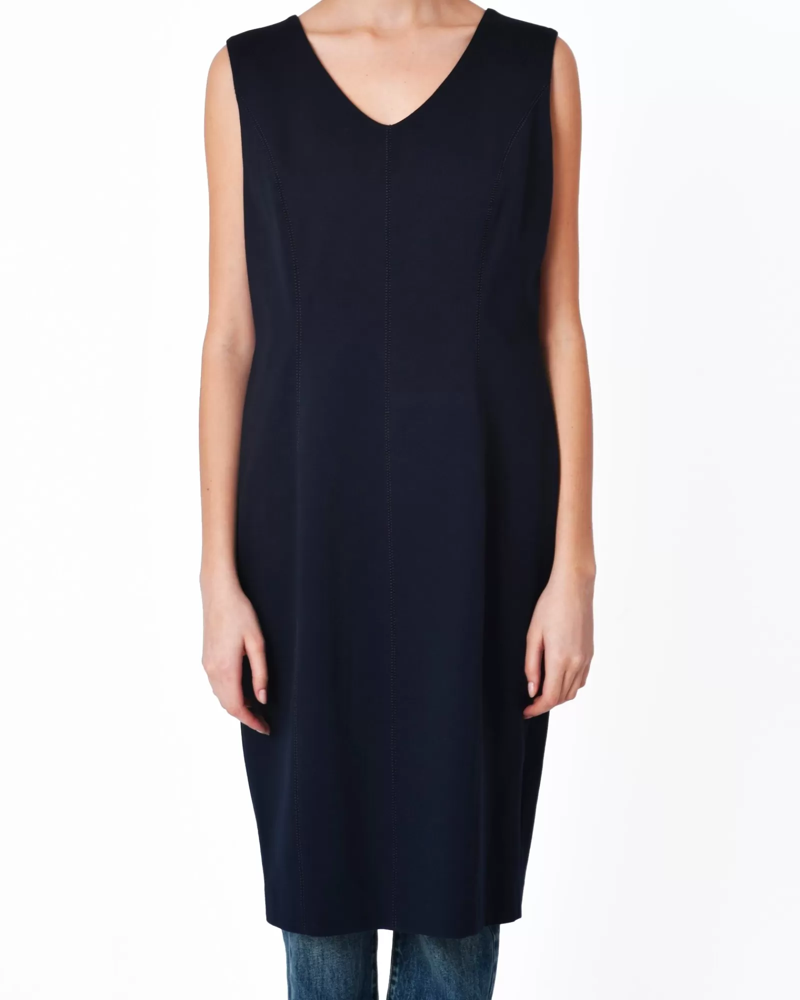La Piscine Paris Robe moulante e col V Maria Grazia Severi Bleu Online