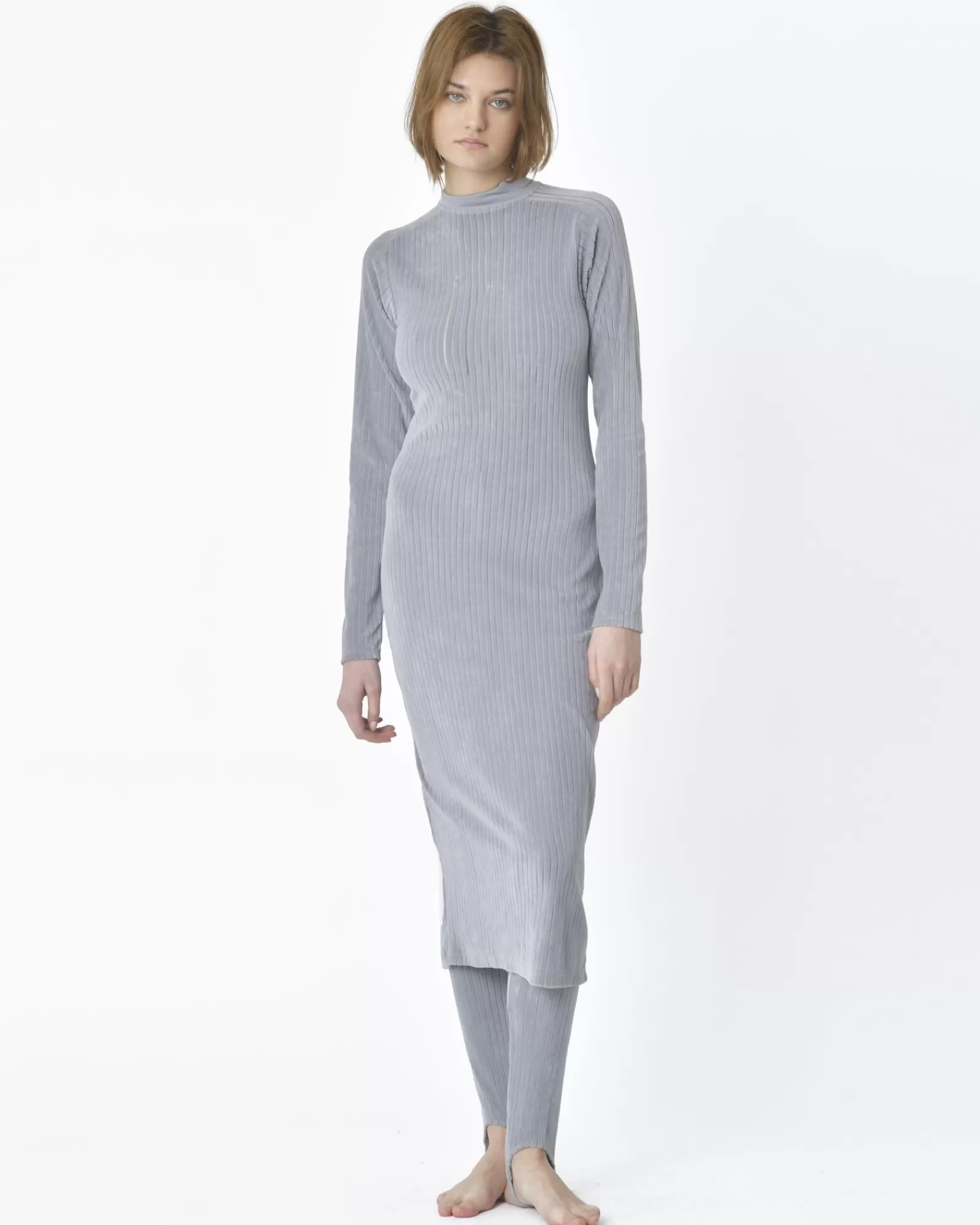 La Piscine Paris Robe moulante côtelée e Carven Gris Shop
