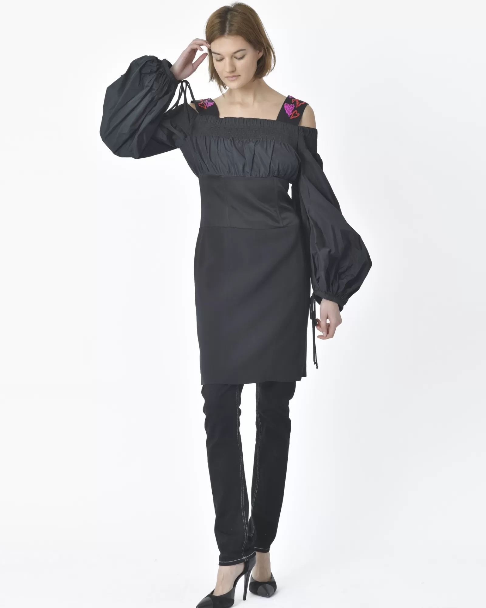 La Piscine Paris Robe e avec sequin rose et rouge Space Simona Corsellini Noir Sale
