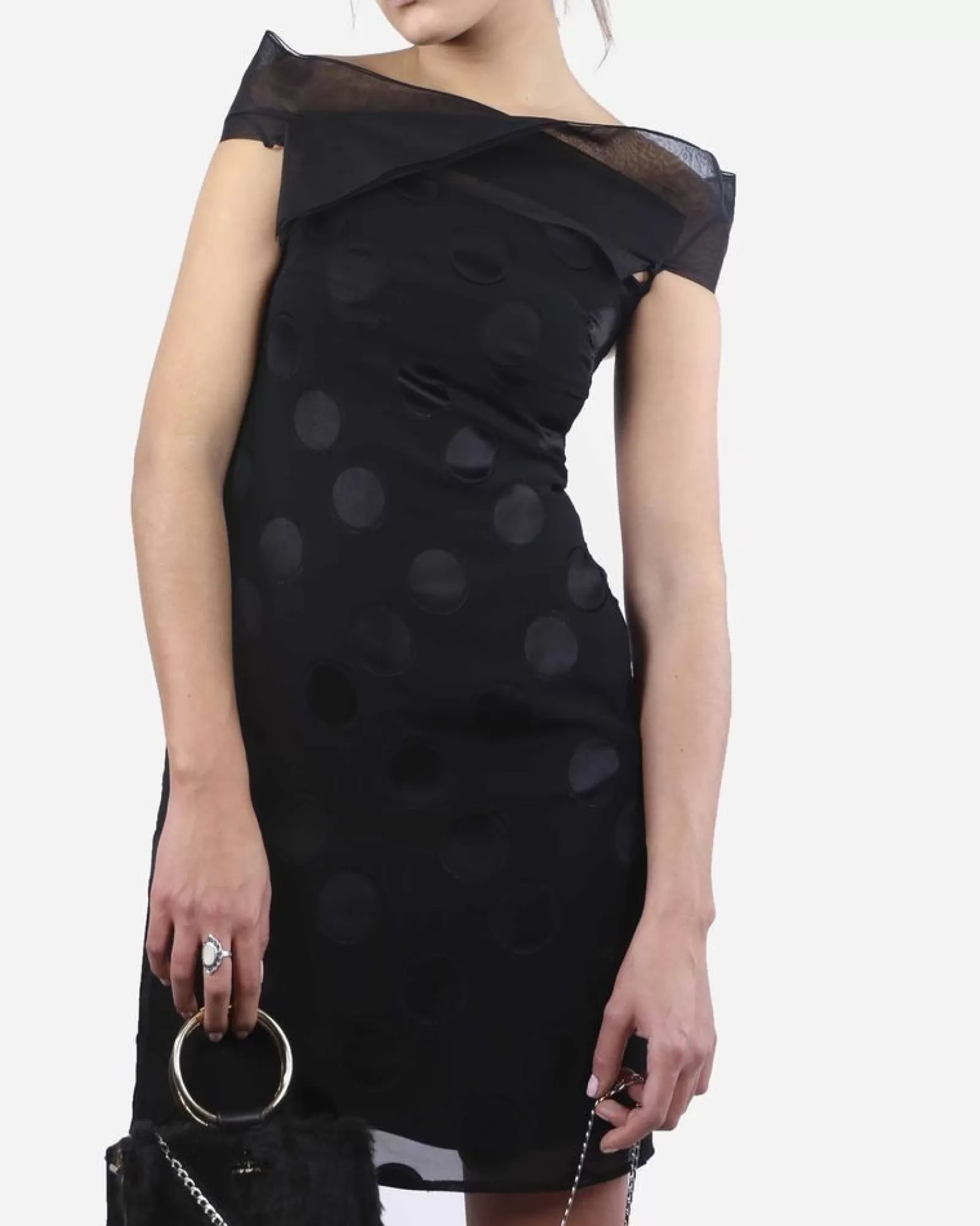 La Piscine Paris Robe e en soie Costume National Noir Fashion