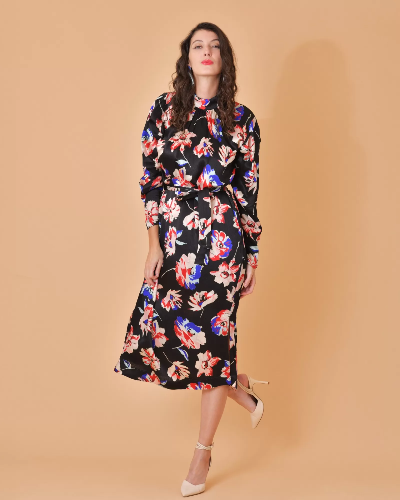 La Piscine Paris Robe e en viscose à imprimé fleuri Chloé Stora Noir Outlet
