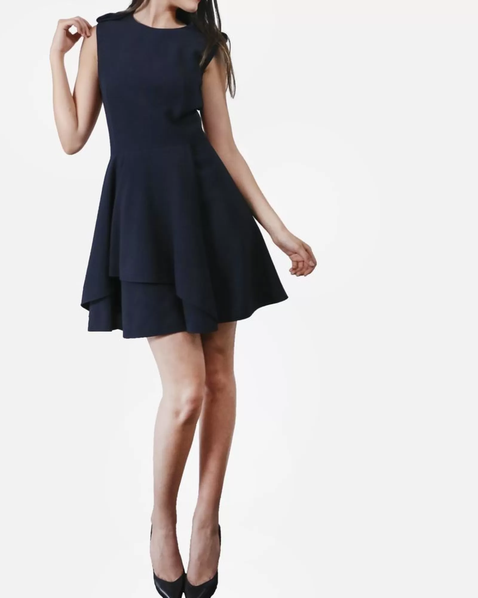La Piscine Paris Robe patineuse en laine ALEXANDER MCQUEEN Bleu Shop