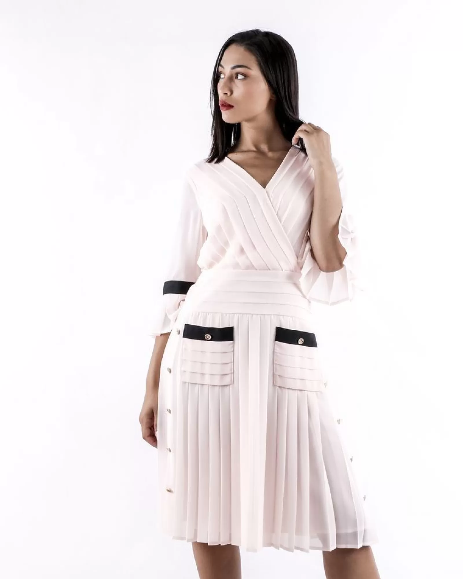 La Piscine Paris Robe plissée Edward Achour Rose Fashion
