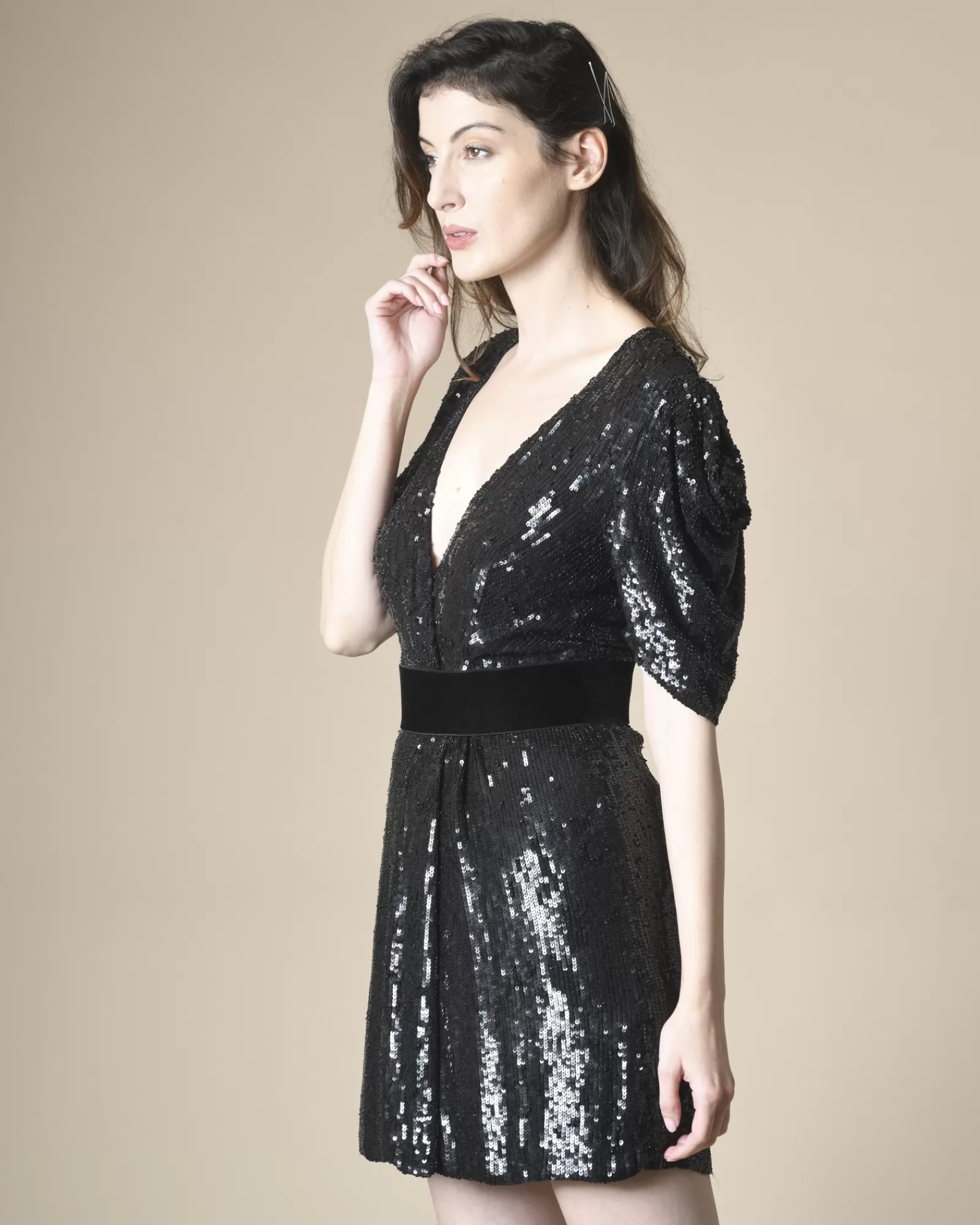 La Piscine Paris Robe portefeuille à sequins s P.A.R.O.S.H Noir Best