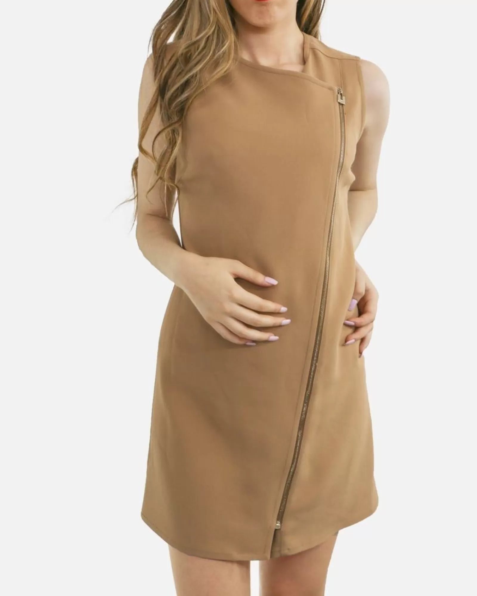 La Piscine Paris Robe tailleur en crêpe camel à zip Elisabetta Franchi Beige Store