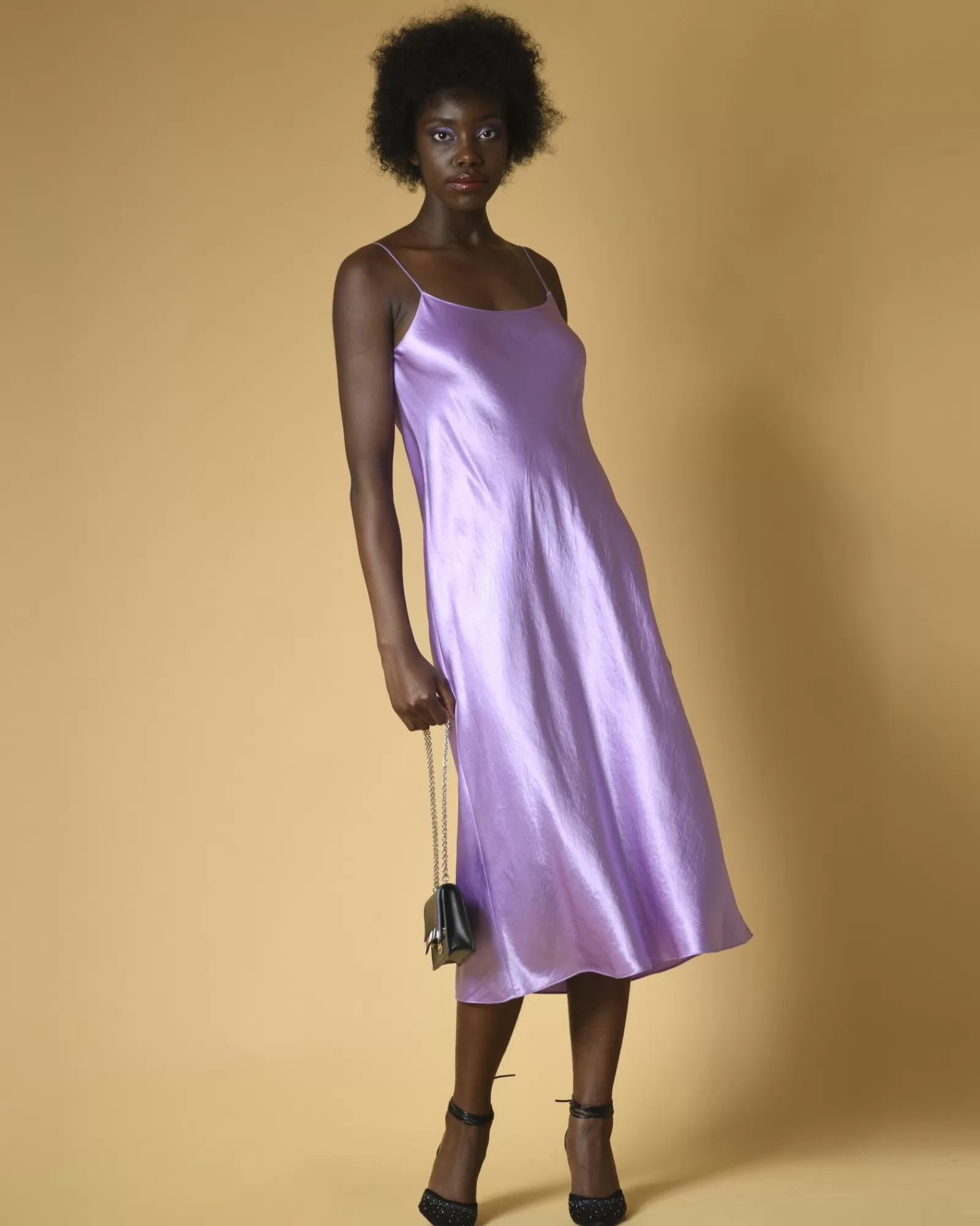 La Piscine Paris Robe te en satin Vince Violet Fashion