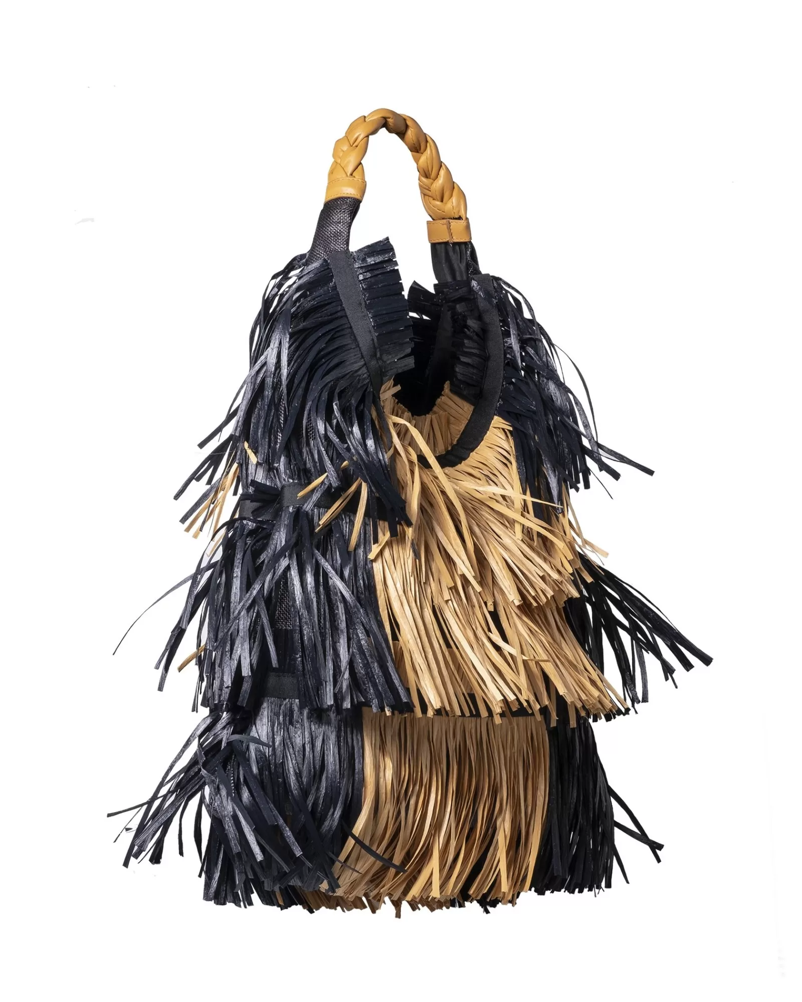 La Piscine Paris Sac à main avec franges et poignées en cuir Anita Bilardi Noir Cheap