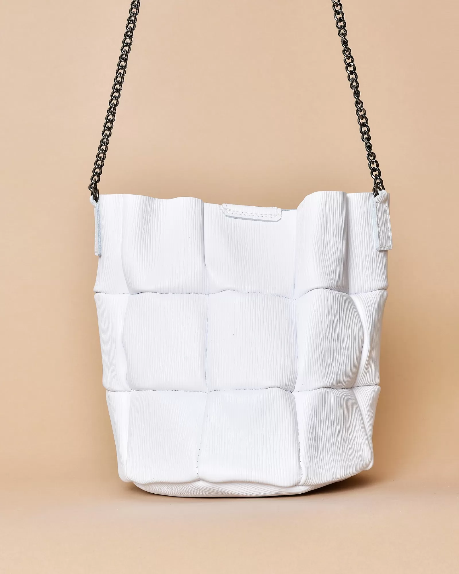 La Piscine Paris Sac à main en cuir avec chaîne noire Falorni Blanc Clearance