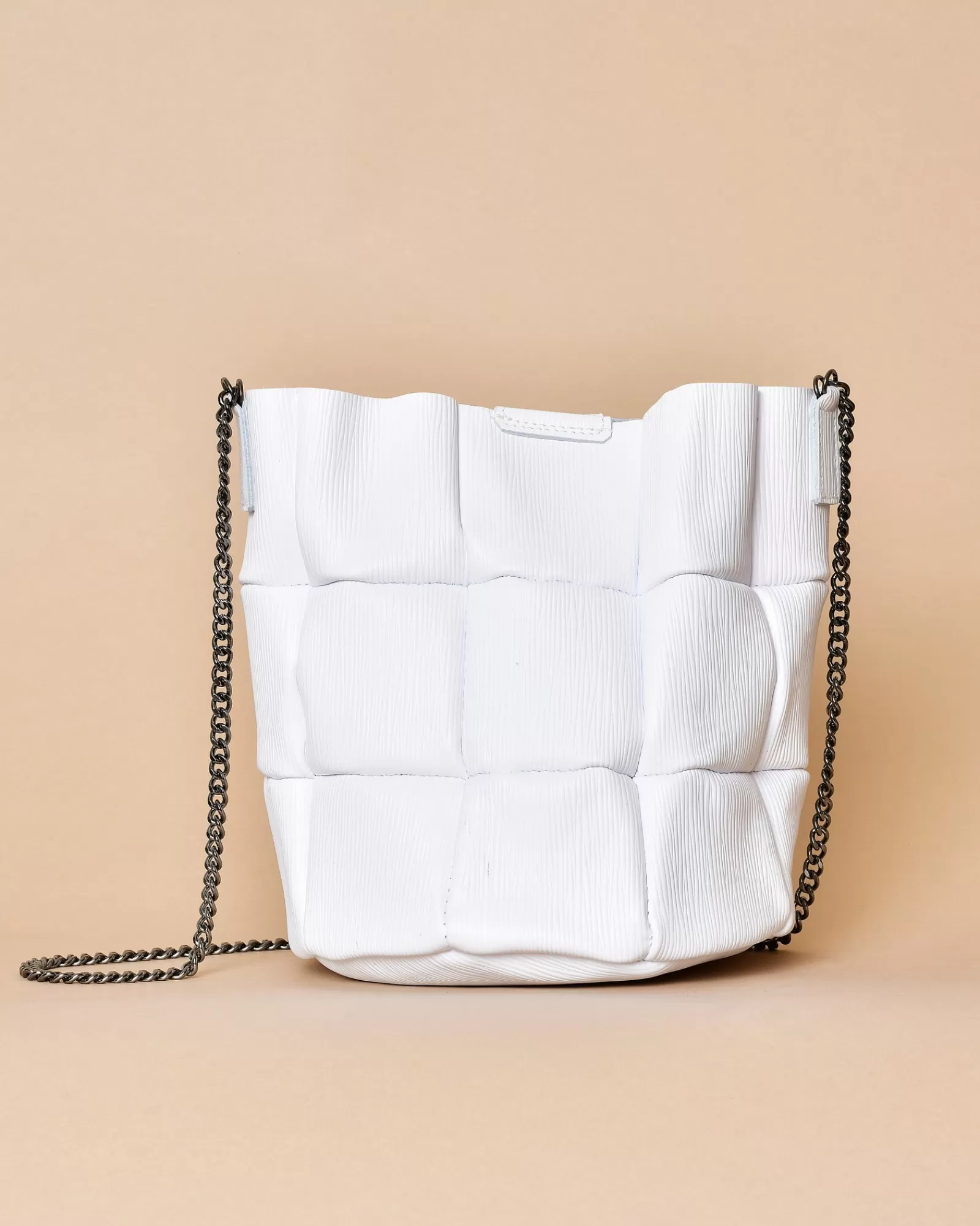 La Piscine Paris Sac à main en cuir avec chaîne noire Falorni Blanc Clearance