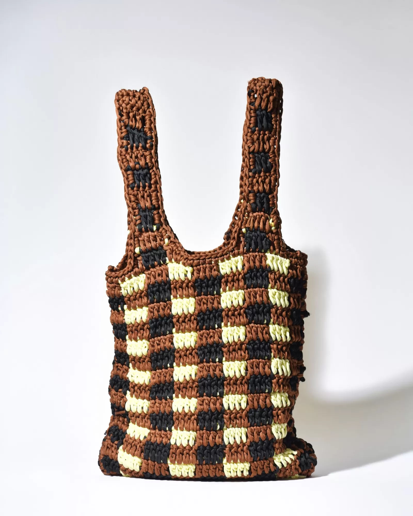 La Piscine Paris Sac à main en crochet tricolore à bretelles Tela Marron Best