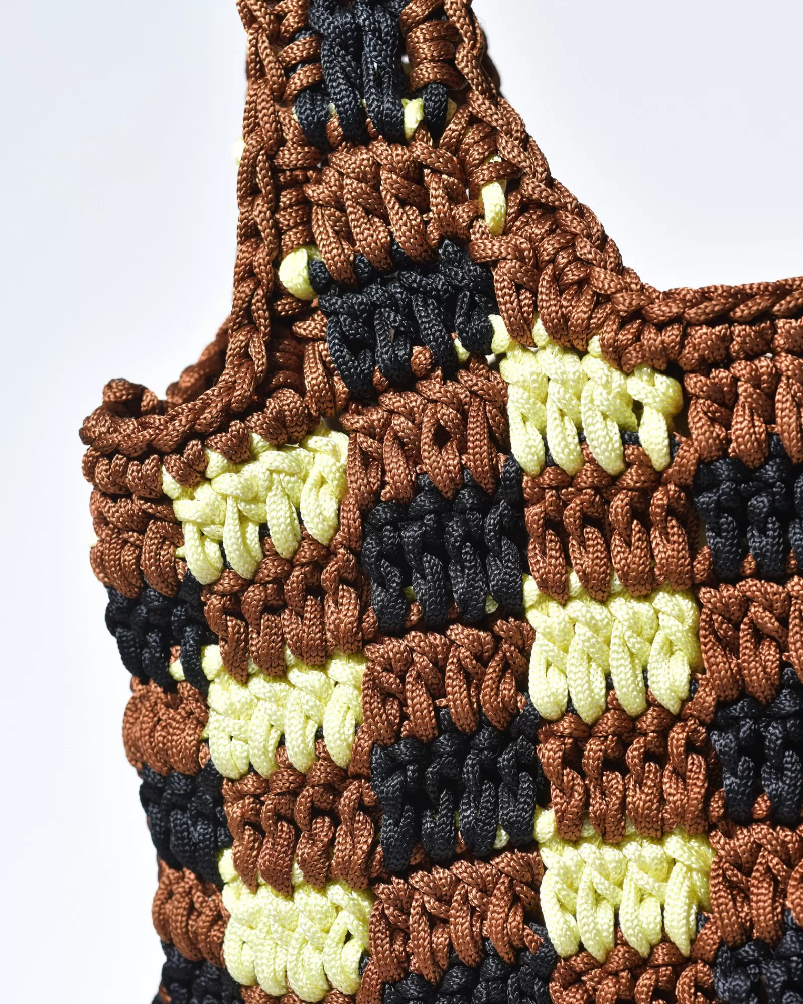 La Piscine Paris Sac à main en crochet tricolore à bretelles Tela Marron Best