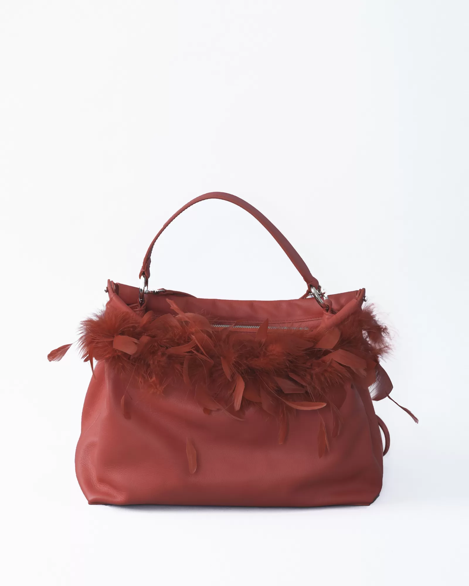 La Piscine Paris Sac à main en cuir à plume Carditosale Rouge Flash Sale