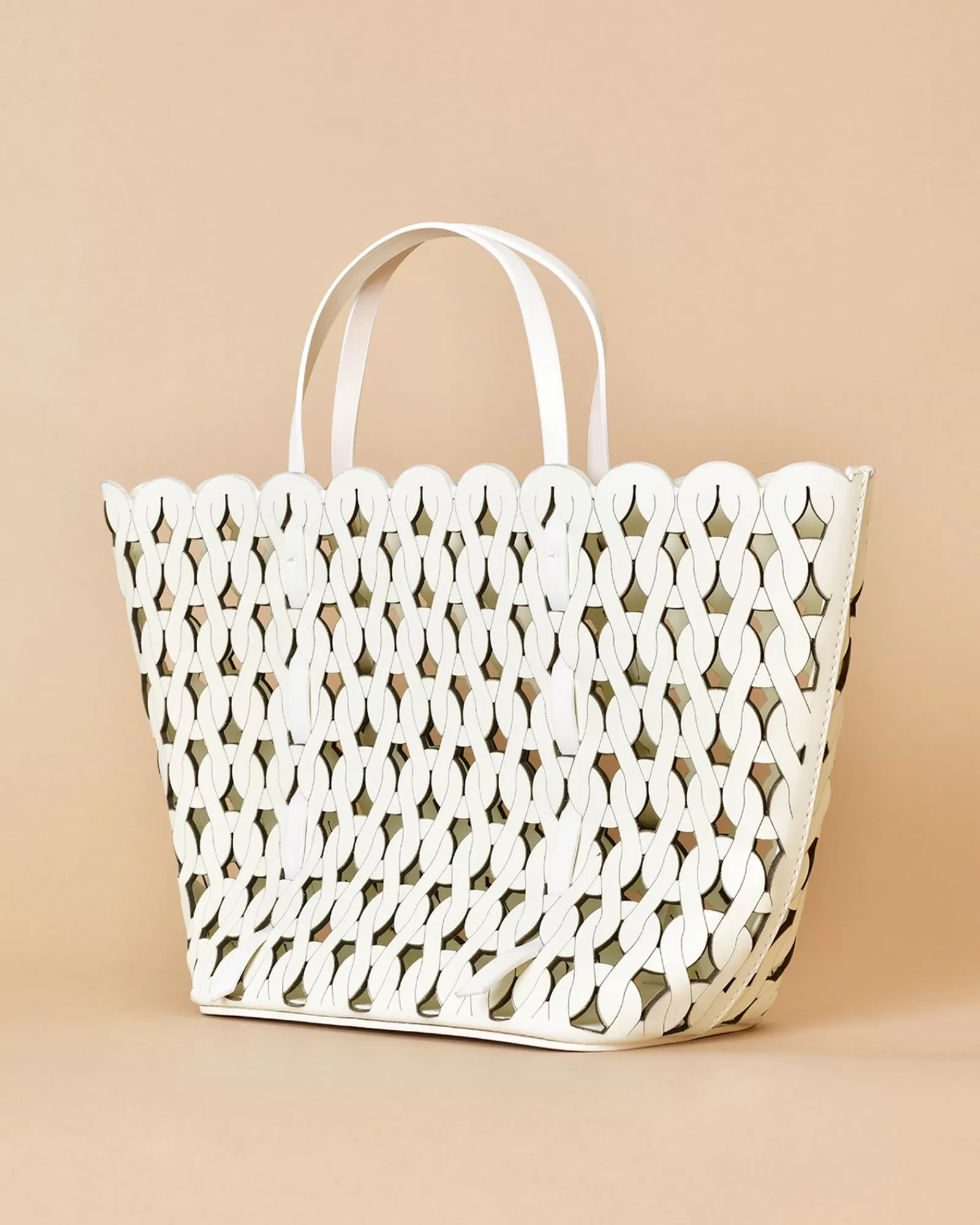La Piscine Paris Sac à main en cuir à découpes Anita Bilardi Blanc New