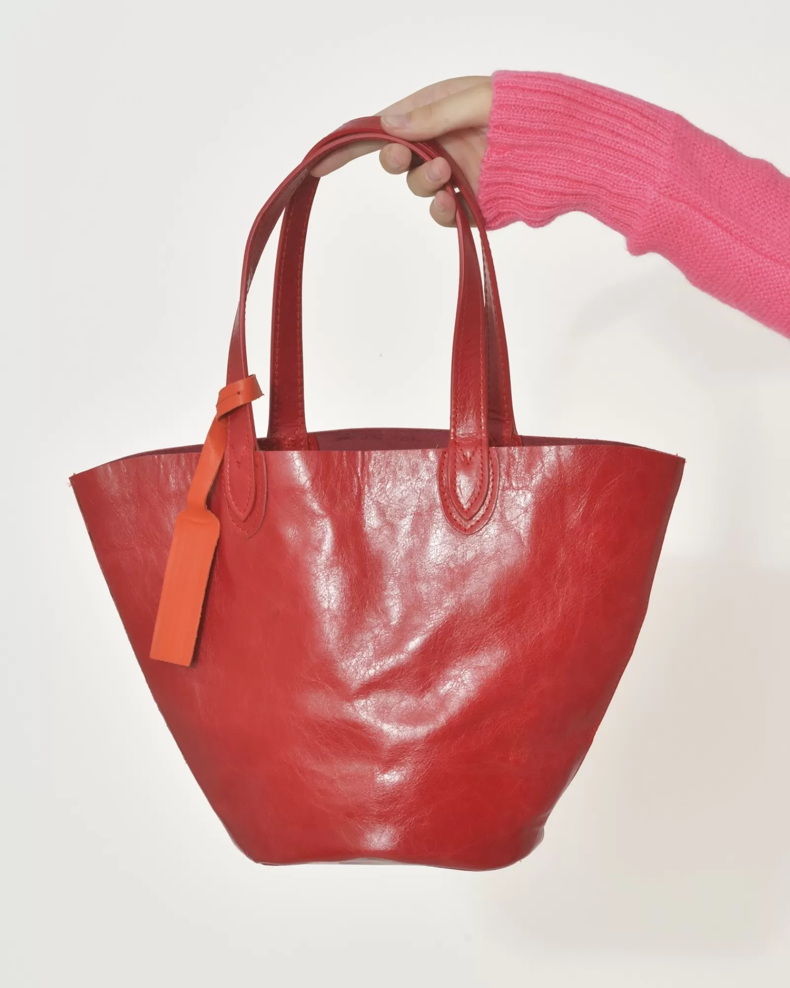 La Piscine Paris Sac à main en cuir d’agneau Anita Bilardi Rouge Shop