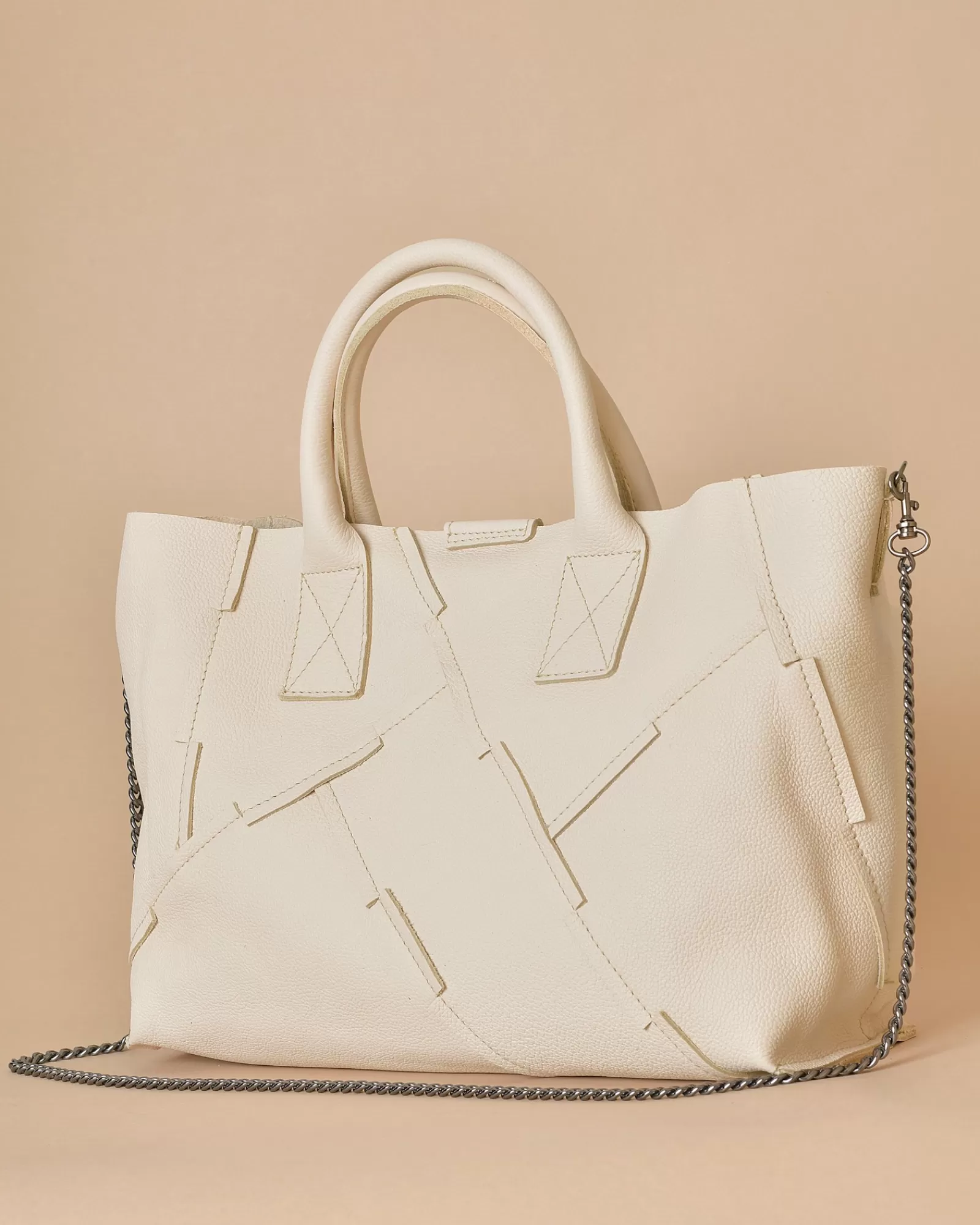 La Piscine Paris Sac à main en cuir grainé Falorni Beige Best Sale
