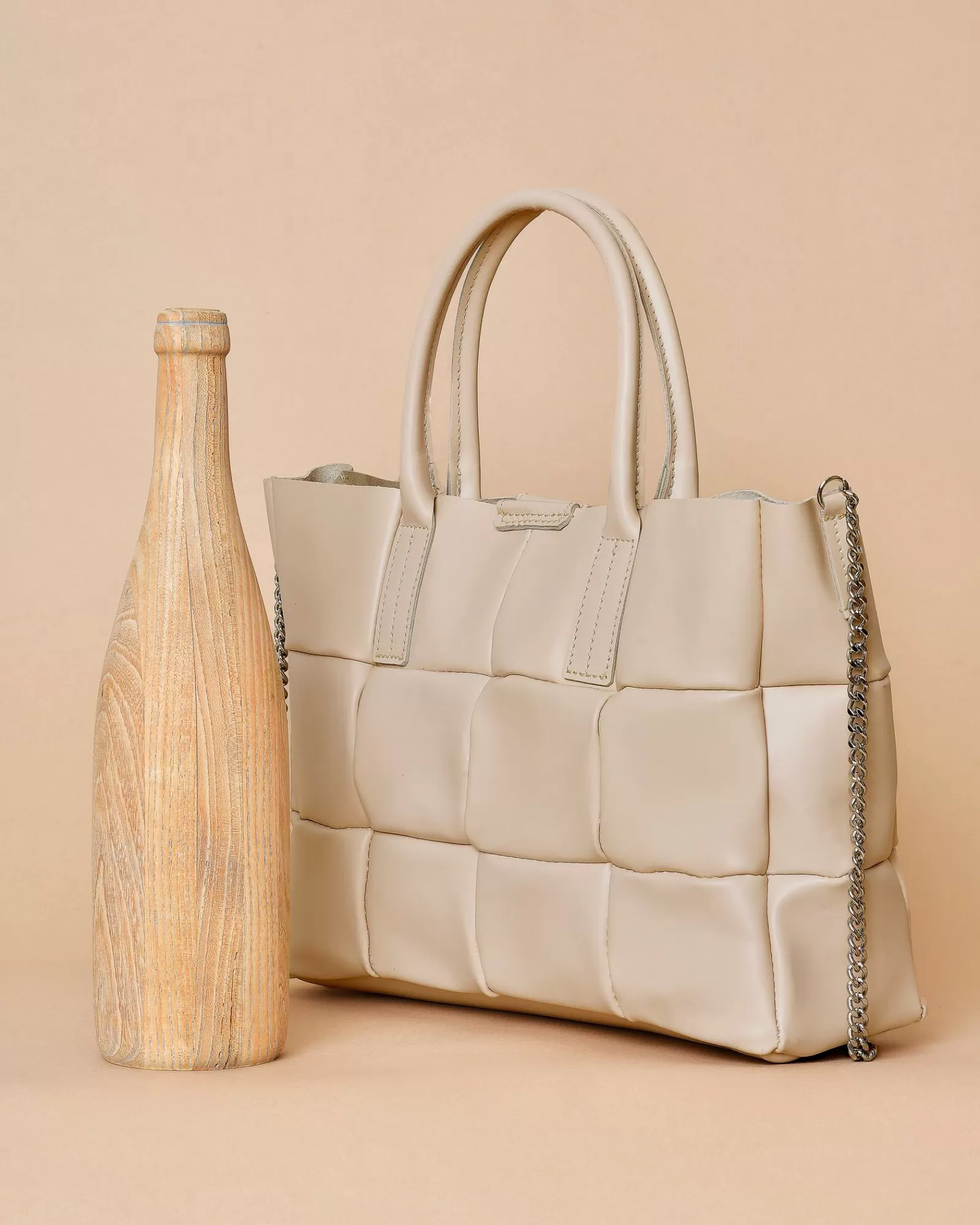 La Piscine Paris Sac à main en cuir lisse beige rosé Falorni Rose Cheap
