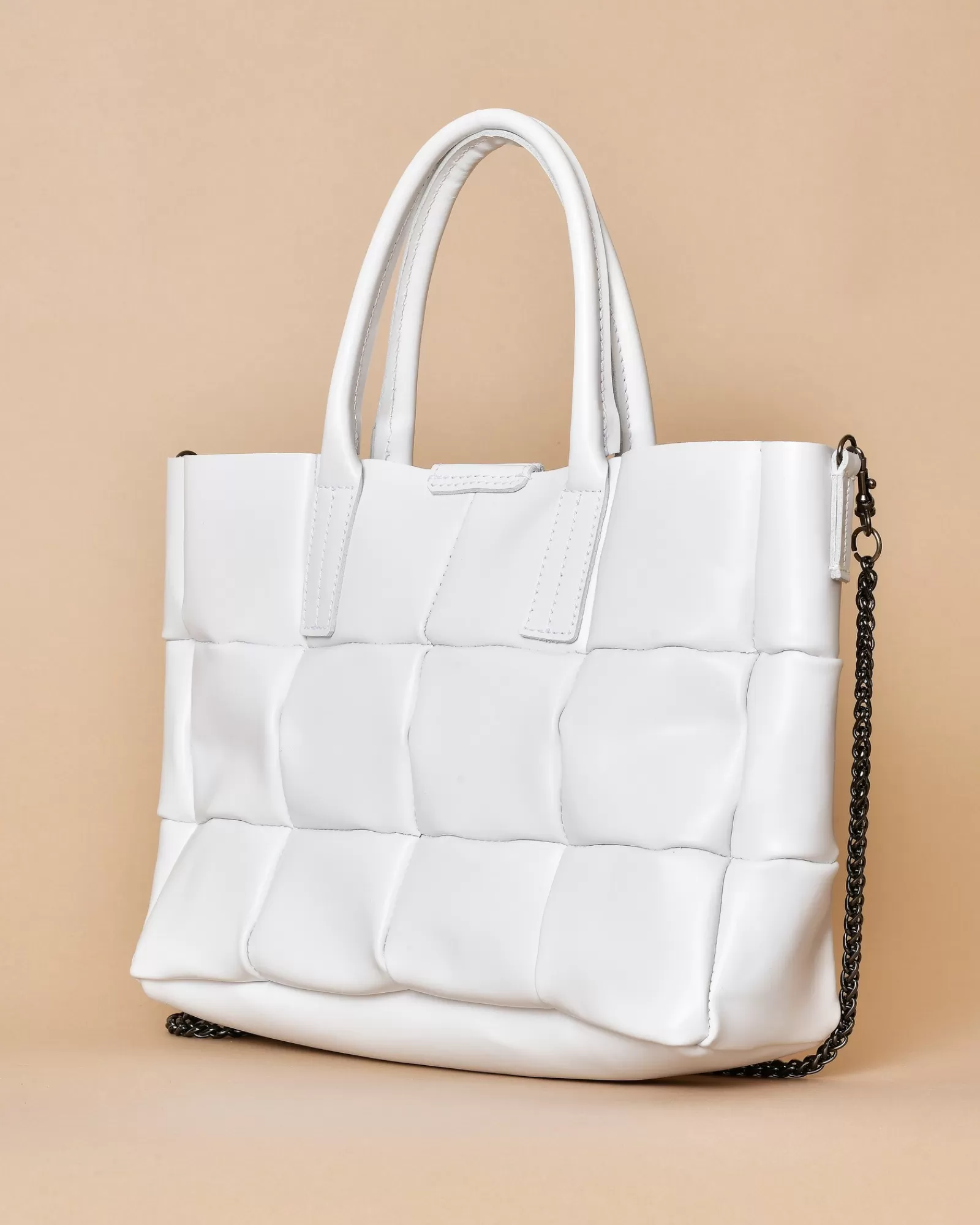 La Piscine Paris Sac à main en cuir lisse Falorni Blanc Store