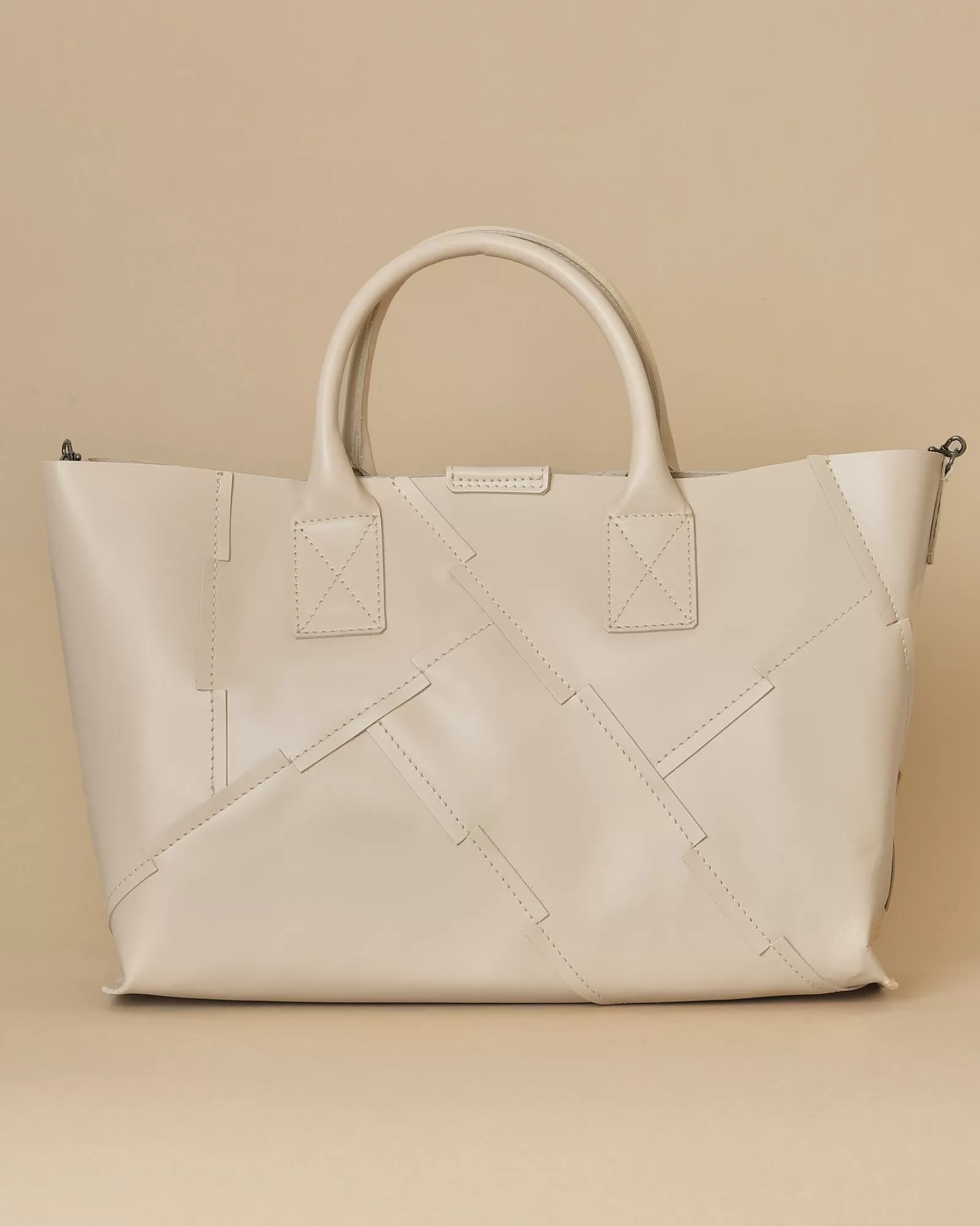 La Piscine Paris Sac à main en cuir lisse Falorni Beige Clearance