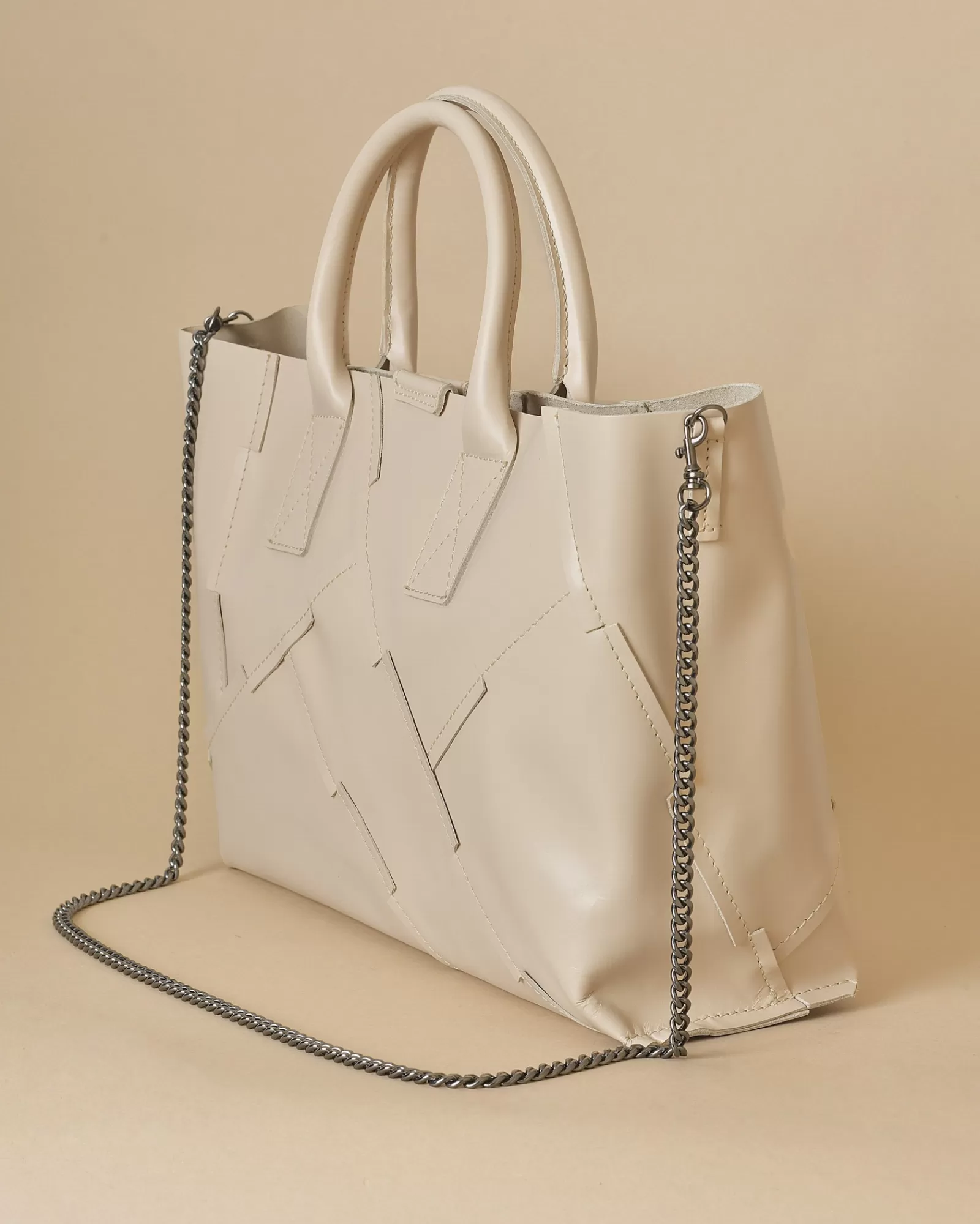 La Piscine Paris Sac à main en cuir lisse Falorni Beige Clearance