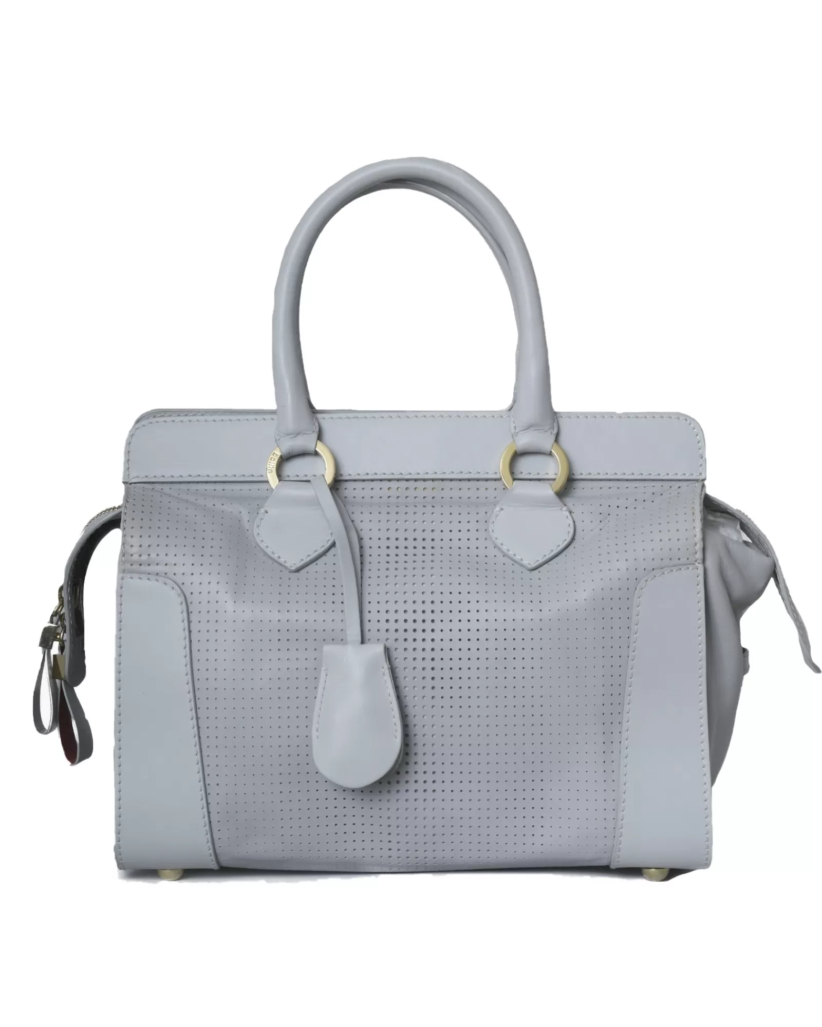 La Piscine Paris Sac à main en cuir perforé Ballin Gris Store