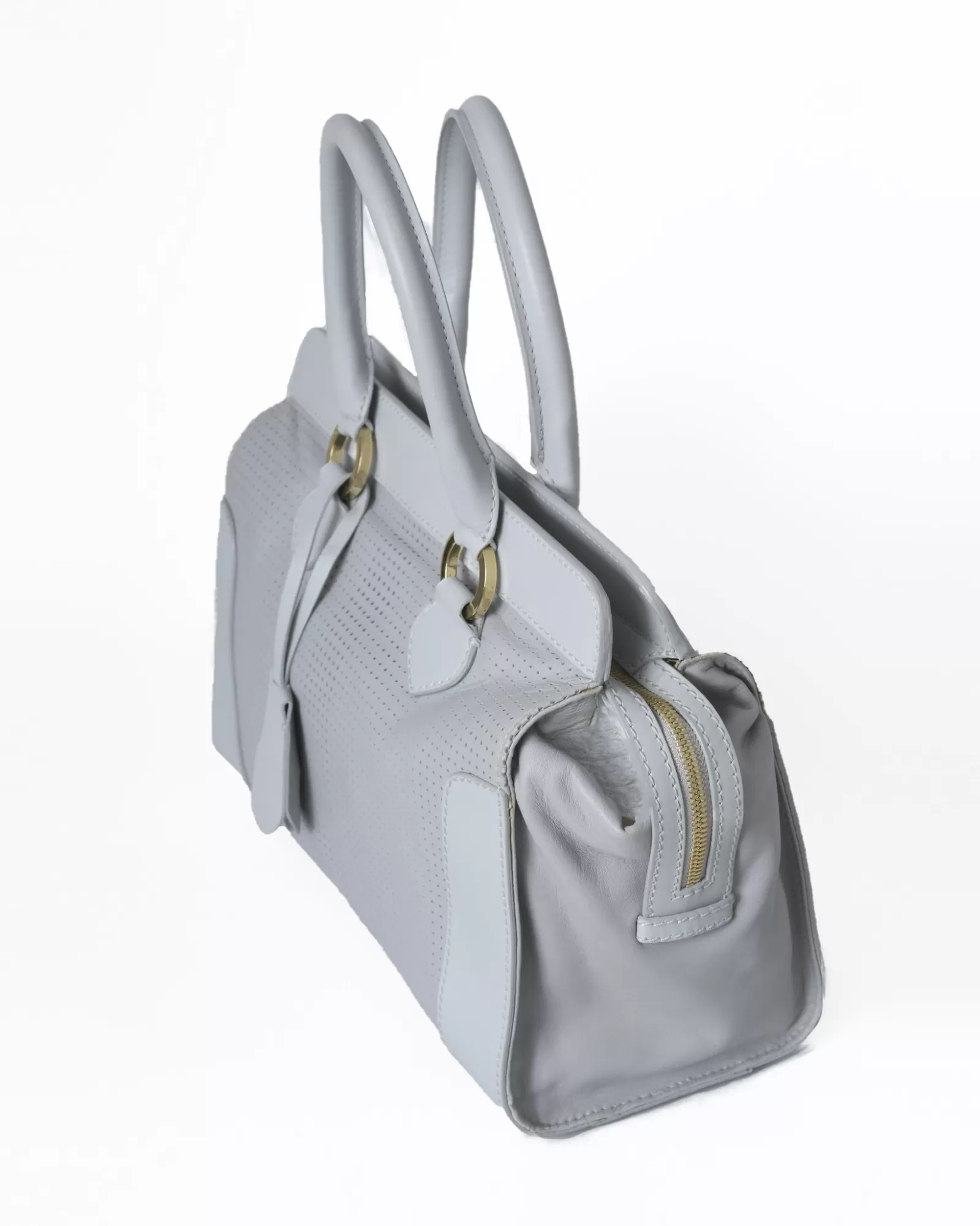 La Piscine Paris Sac à main en cuir perforé Ballin Gris Store