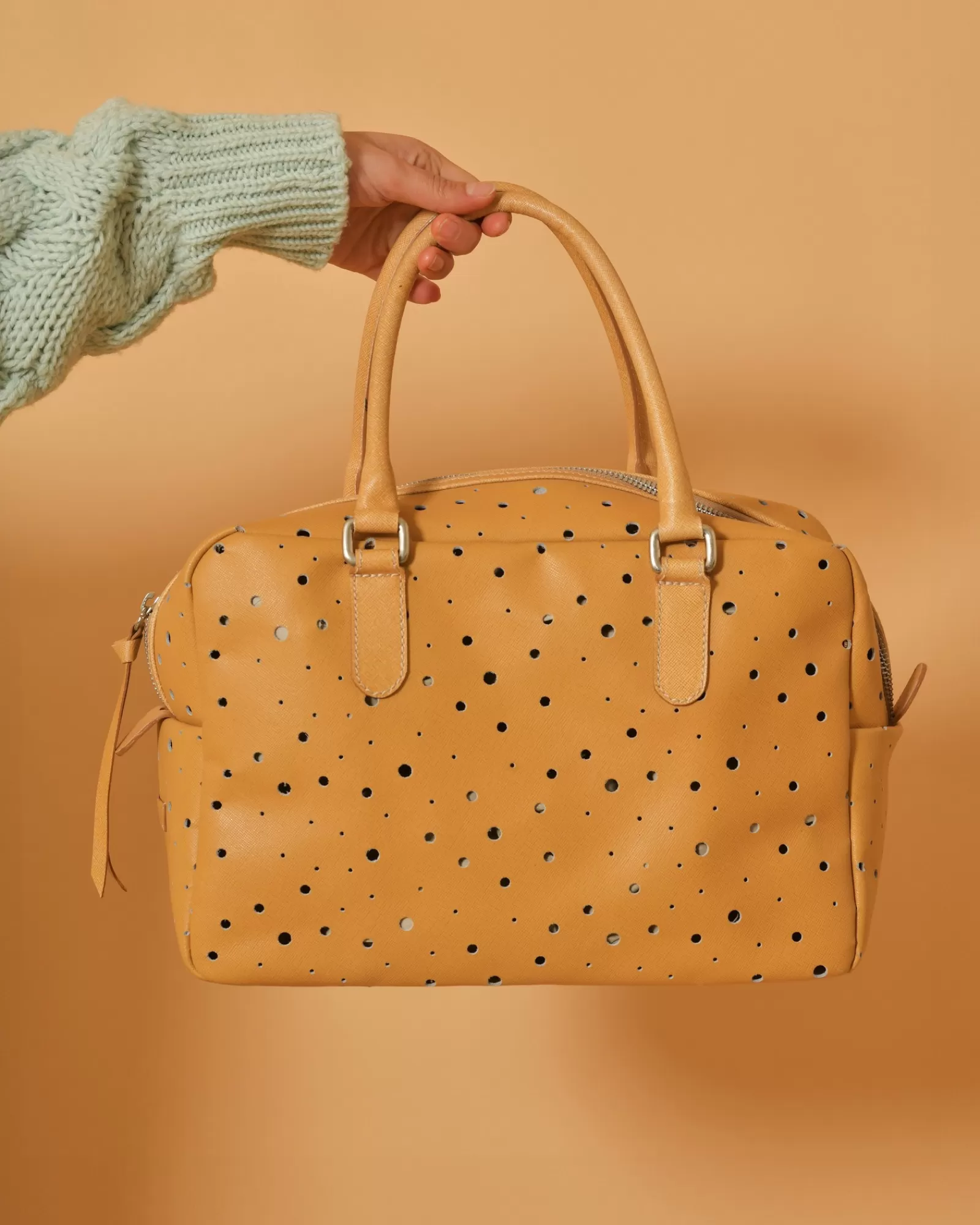La Piscine Paris Sac à main en cuir perforé Utopia Beige Discount