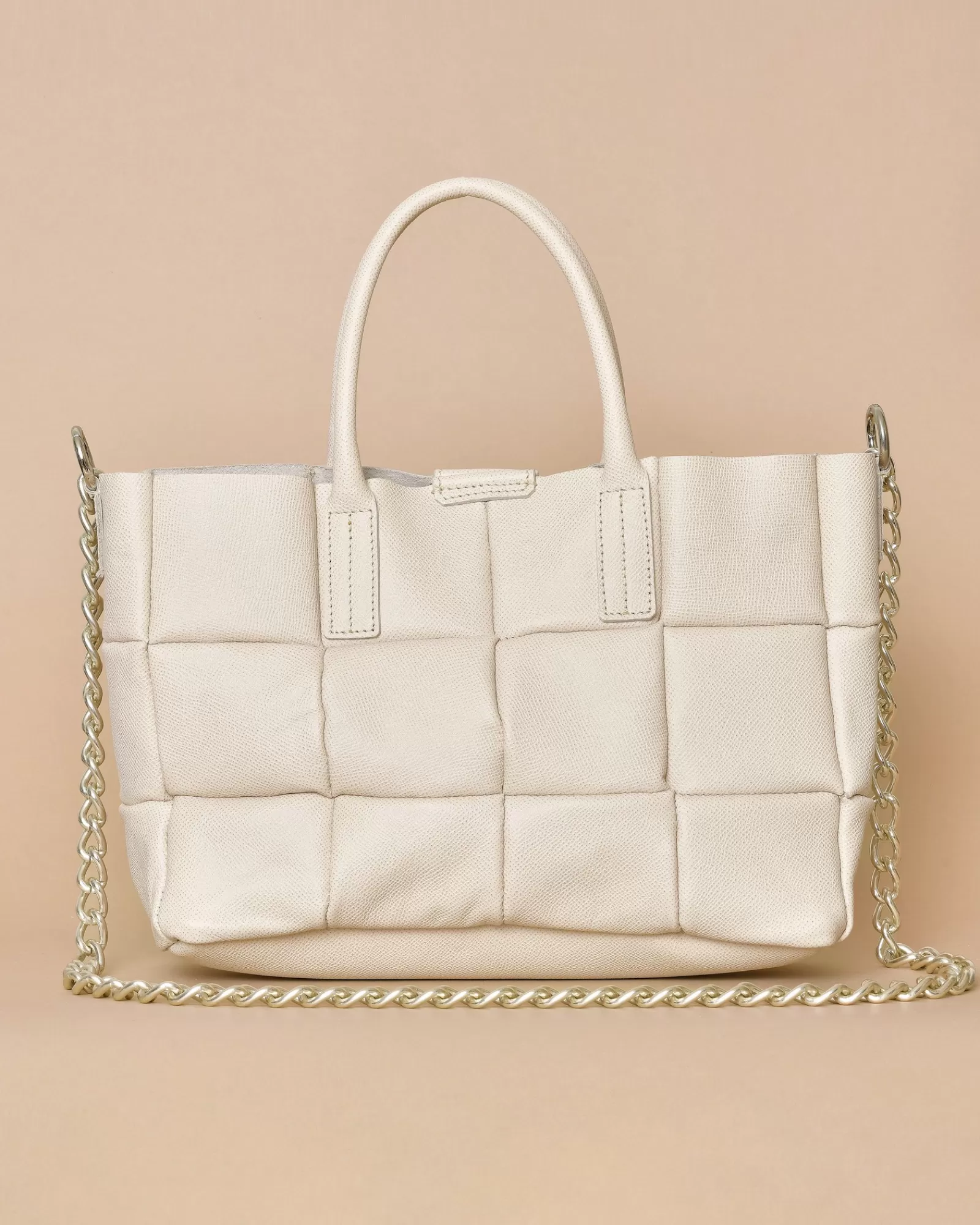 La Piscine Paris Sac à main en cuir texturé beige rosé Falorni Rose Clearance