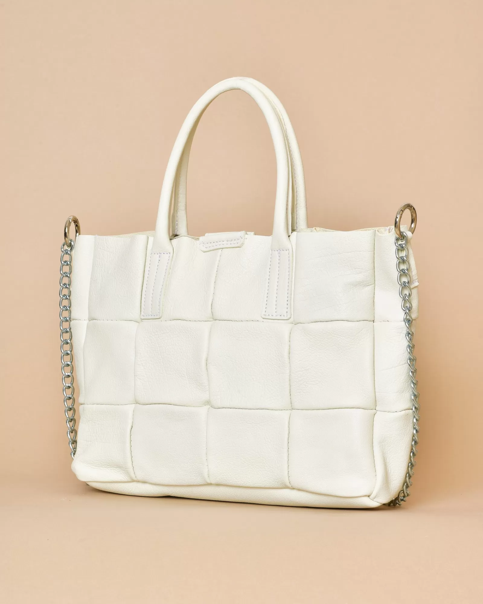La Piscine Paris Sac à main en cuir texturé cassé Falorni Blanc Store