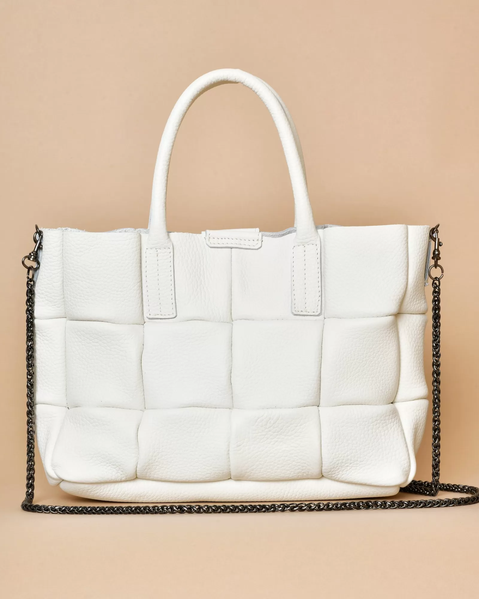 La Piscine Paris Sac à main en cuir texturé Falorni Blanc Store