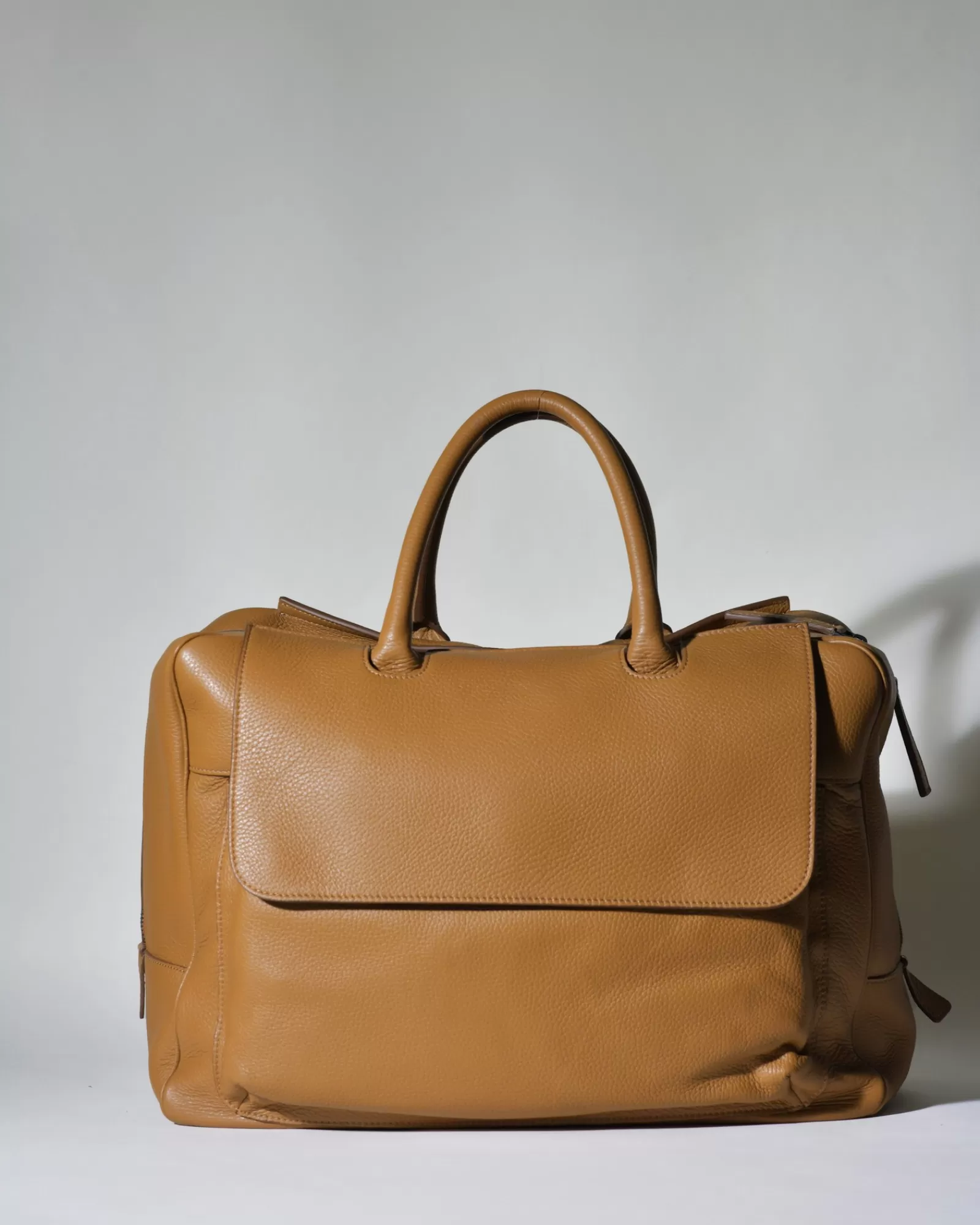 La Piscine Paris Sac à main en cuir texturé Falorni Marron Best Sale