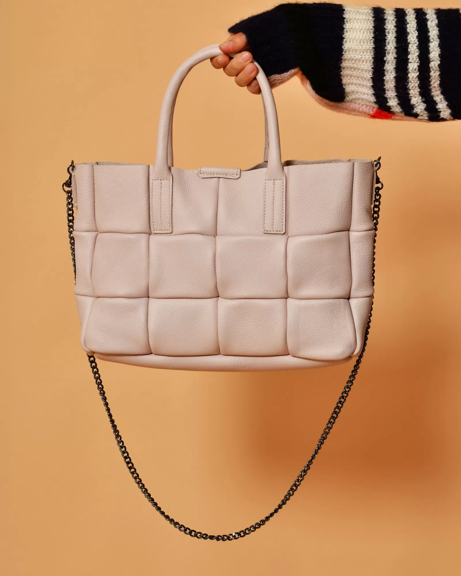 La Piscine Paris Sac à main en cuir texturé clair Falorni Rose Online