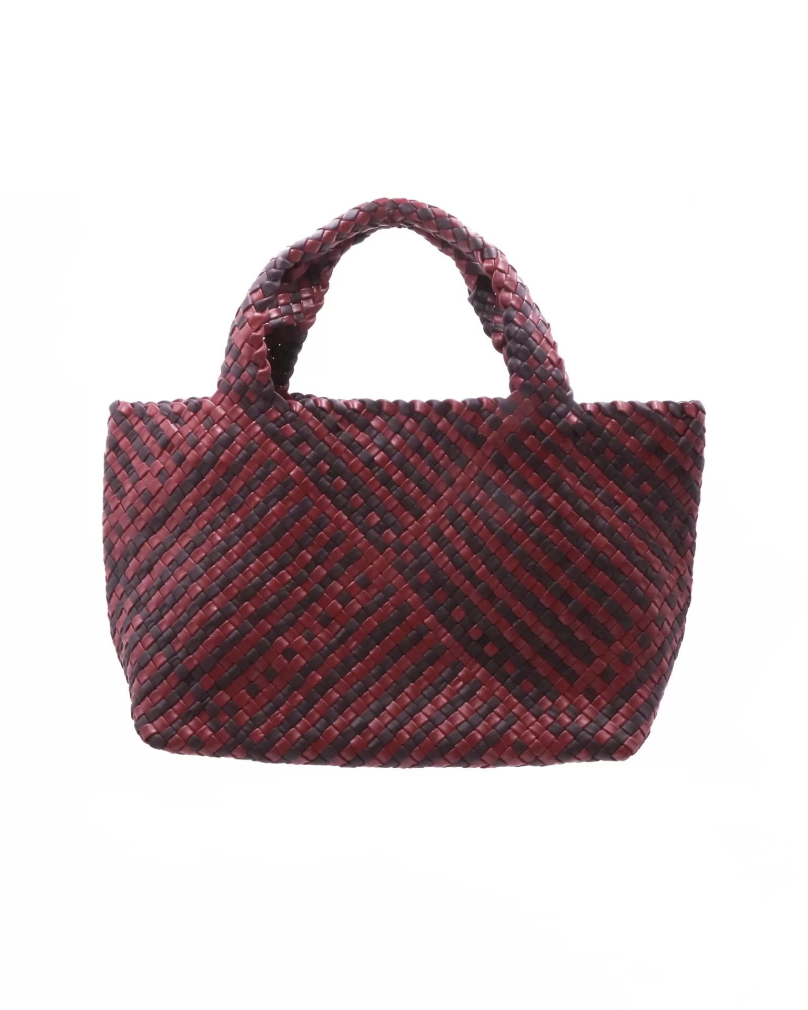 La Piscine Paris Sac à main en cuir tressé marron et Falorni Rouge Outlet
