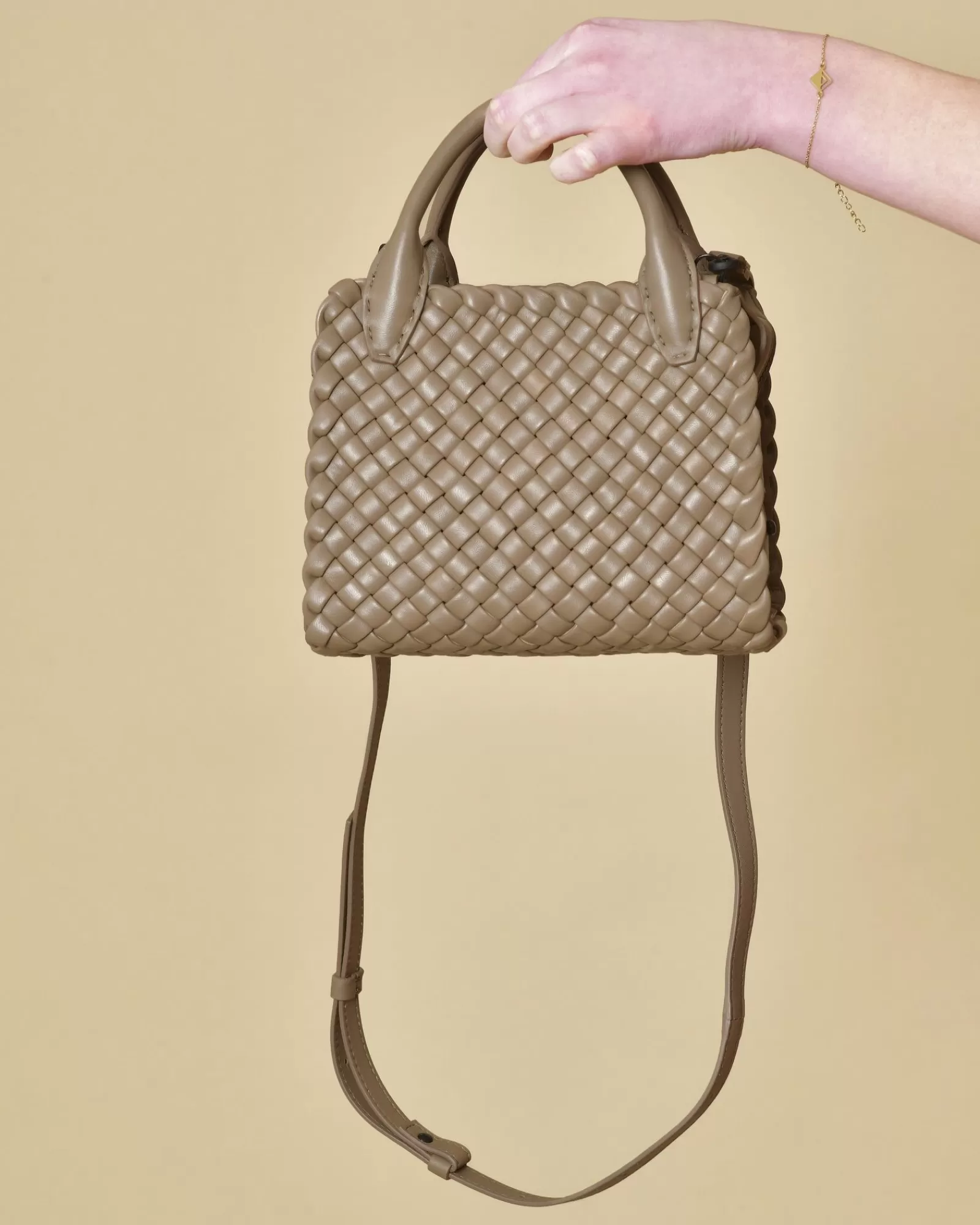 La Piscine Paris Sac à main en cuir tressé Falorni Marron Best Sale
