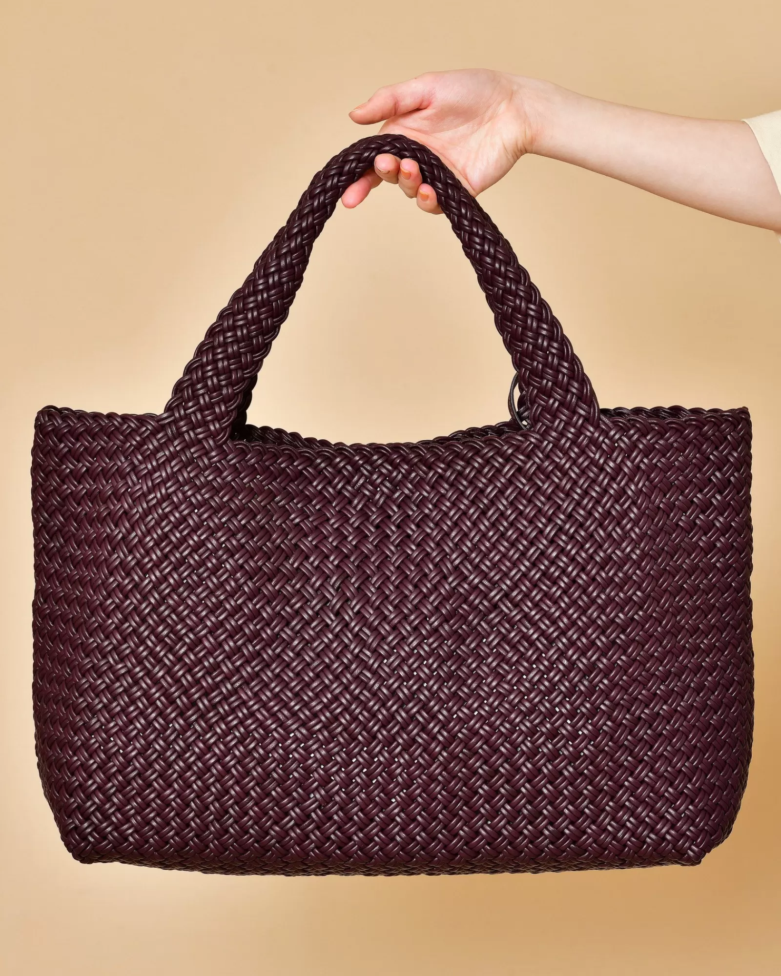 La Piscine Paris Sac à main pourpre en cuir tressé Falorni Violet Best Sale