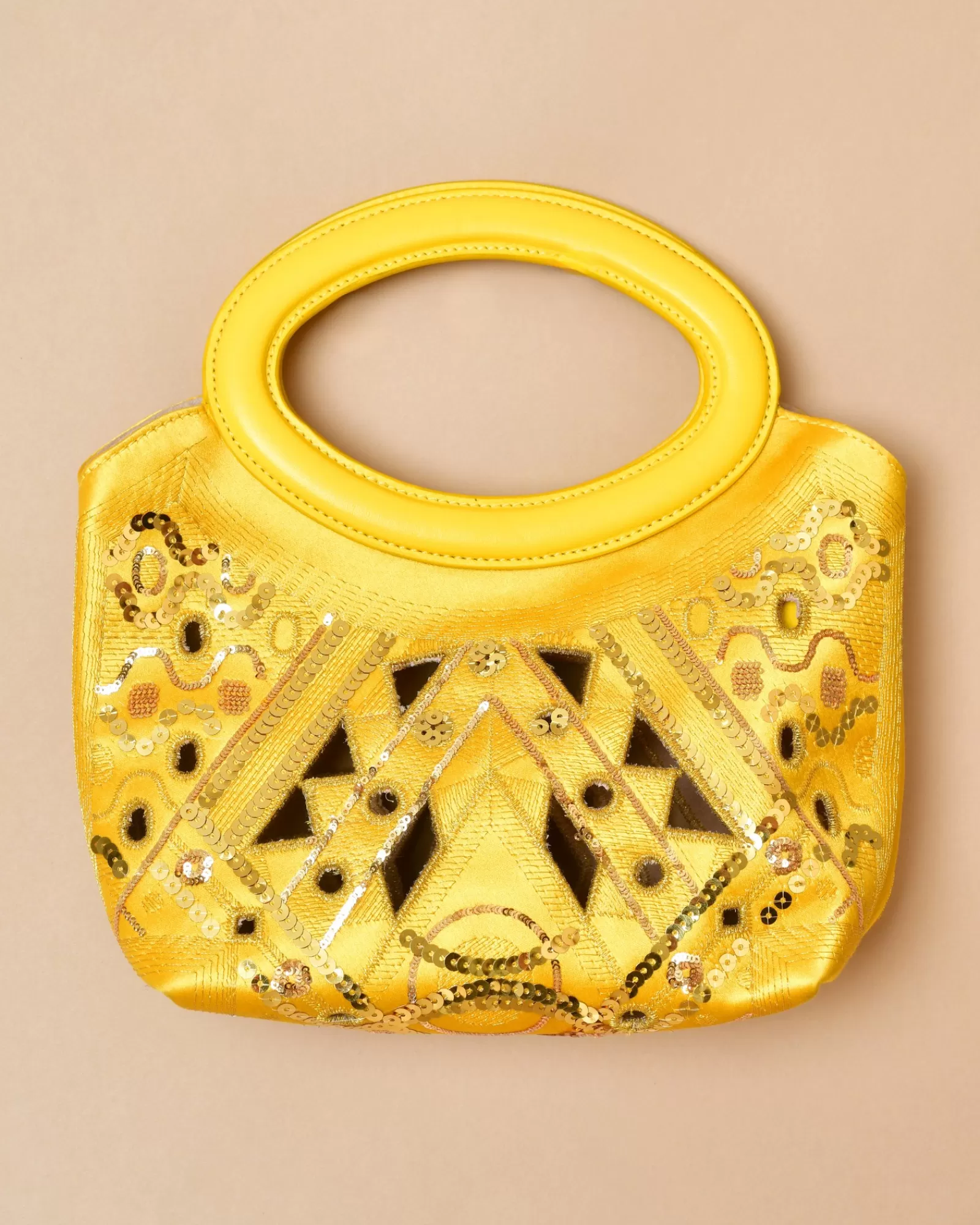 La Piscine Paris Sac à main satiné avec broderies et paillettes dorées Emilio Pucci Jaune Cheap