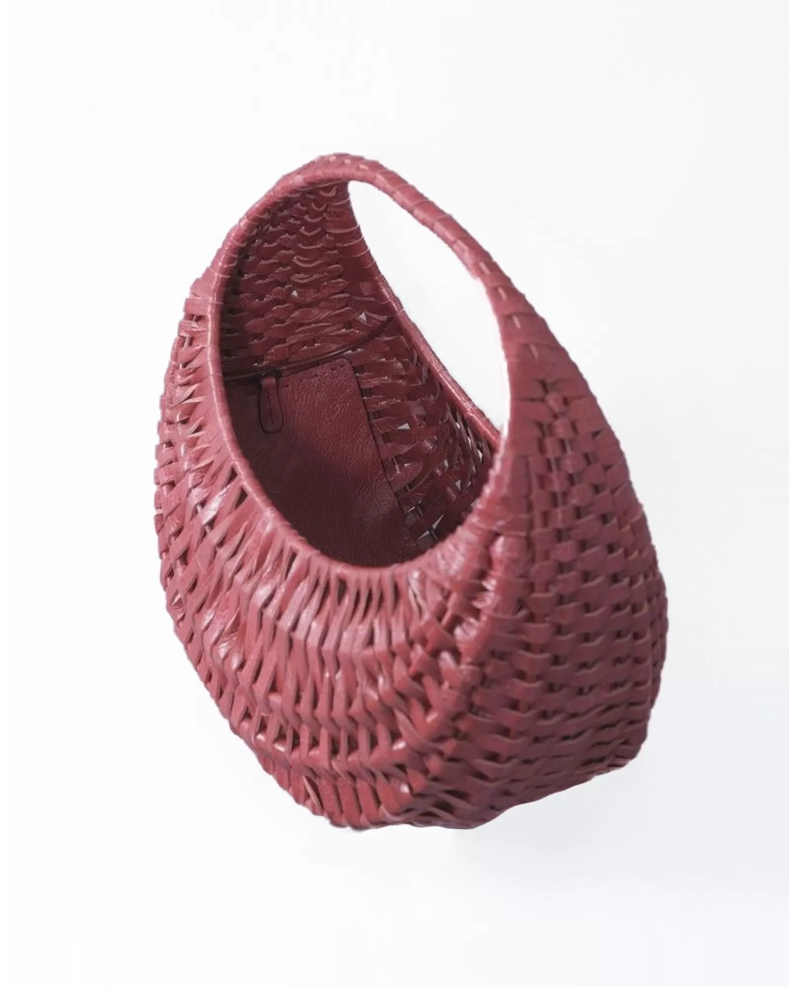La Piscine Paris Sac à main structuré en cuir tressé Falorni Rouge Clearance
