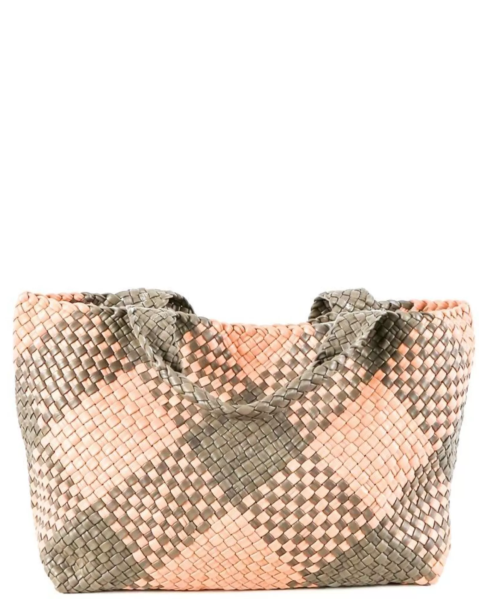 La Piscine Paris Sac cabas en cuir tressés rose et Falorni Marron Best