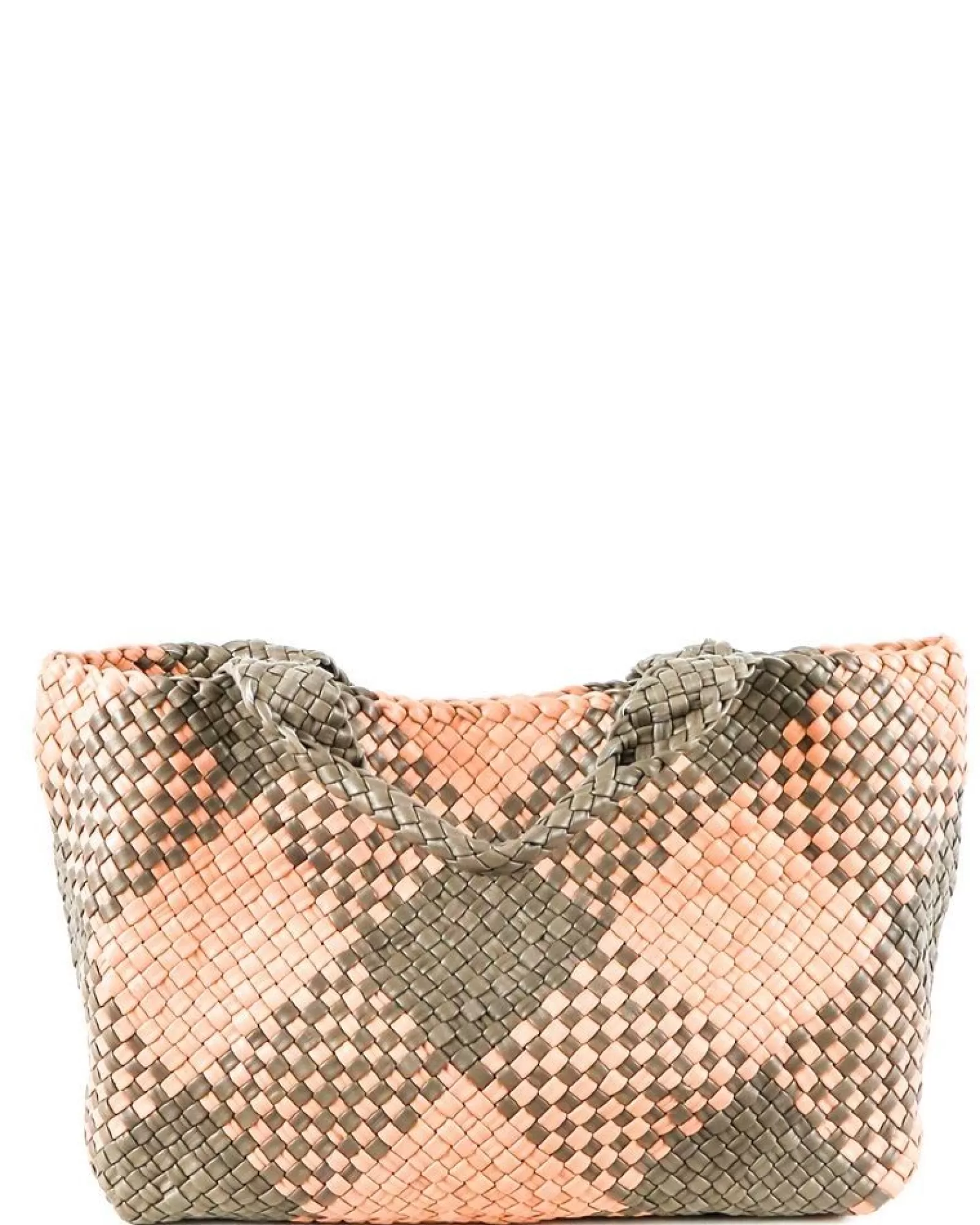 La Piscine Paris Sac cabas en cuir tressés rose et Falorni Marron Best