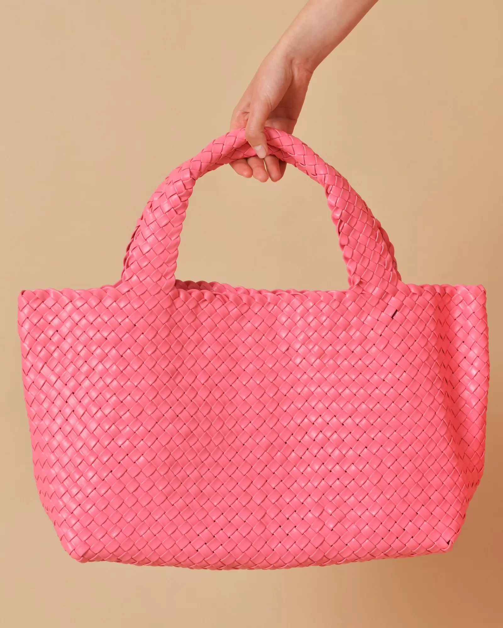 La Piscine Paris Sac porté épaule en cuir tressé Falorni Rose Best Sale