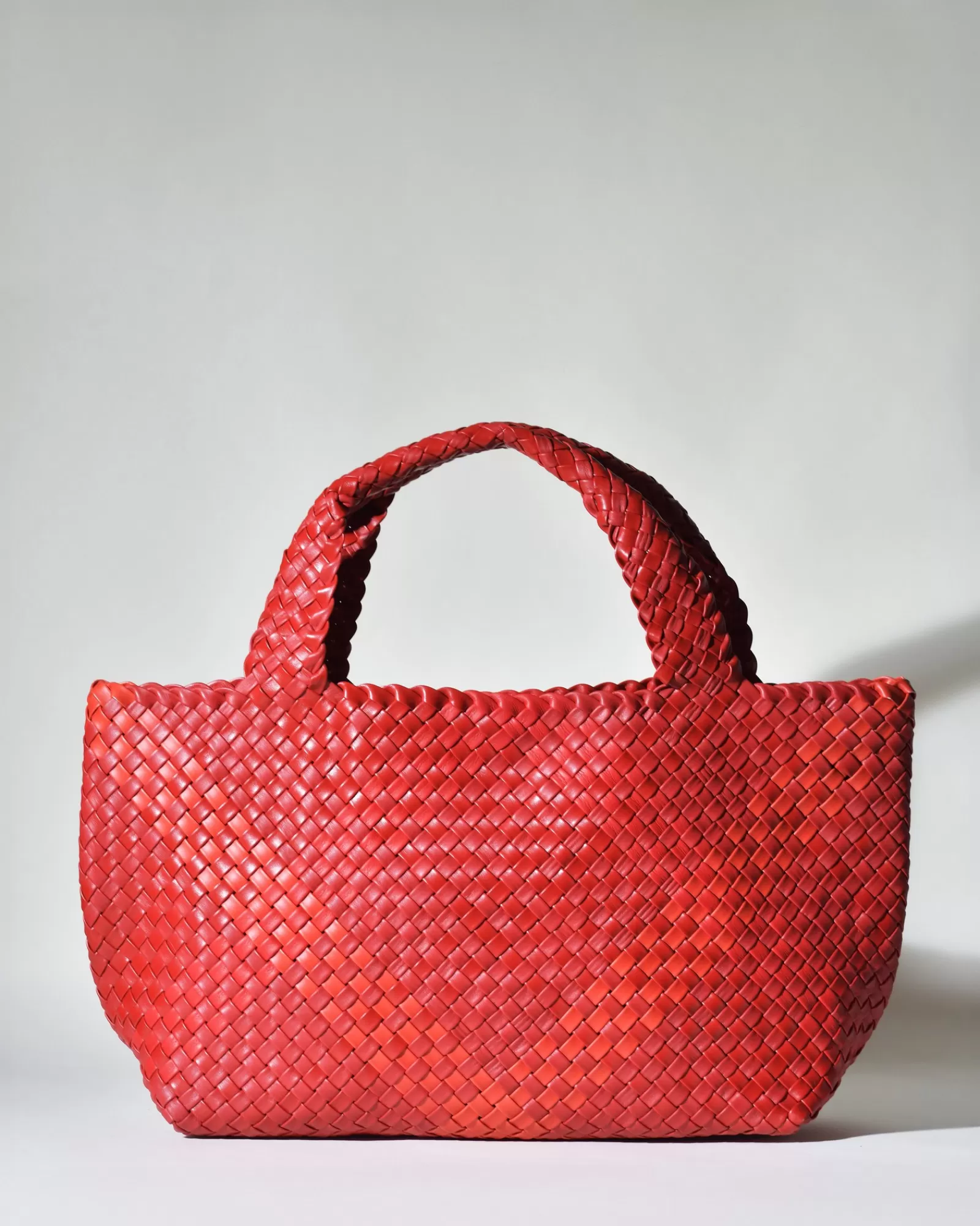 La Piscine Paris Sac porté épaule en cuir tressé Falorni Rouge Hot