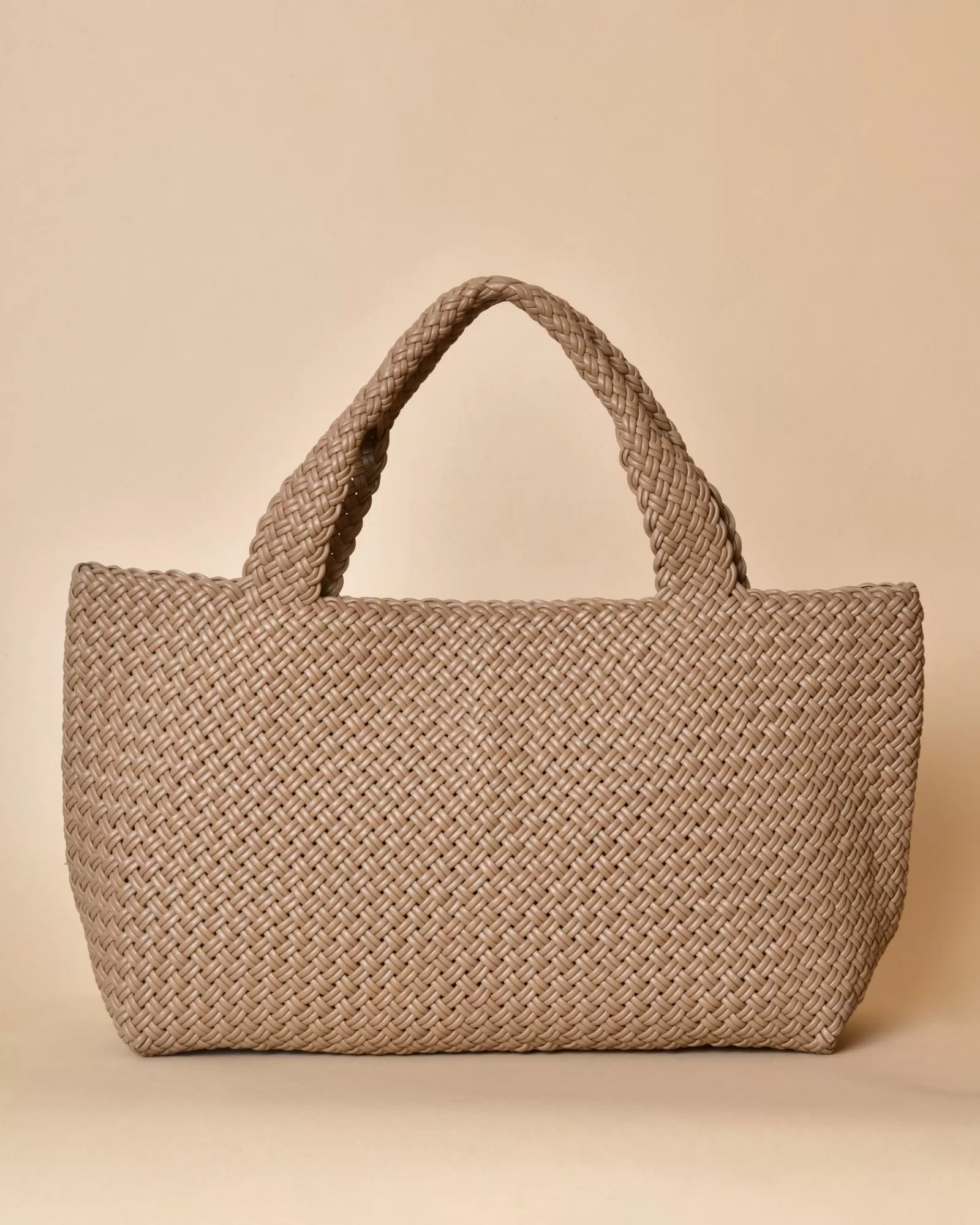 La Piscine Paris Sac porté épaule en cuir tressé Falorni Taupe Hot