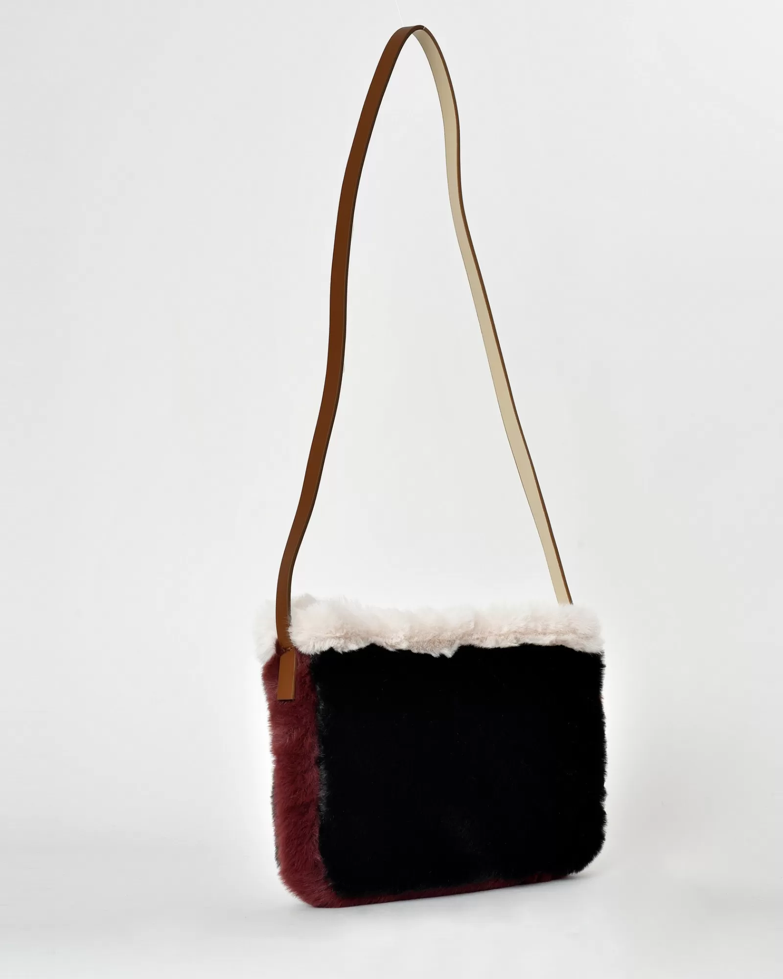 La Piscine Paris Sac porté épaule en fourrure synthétique Anita Bilardi Noir Shop