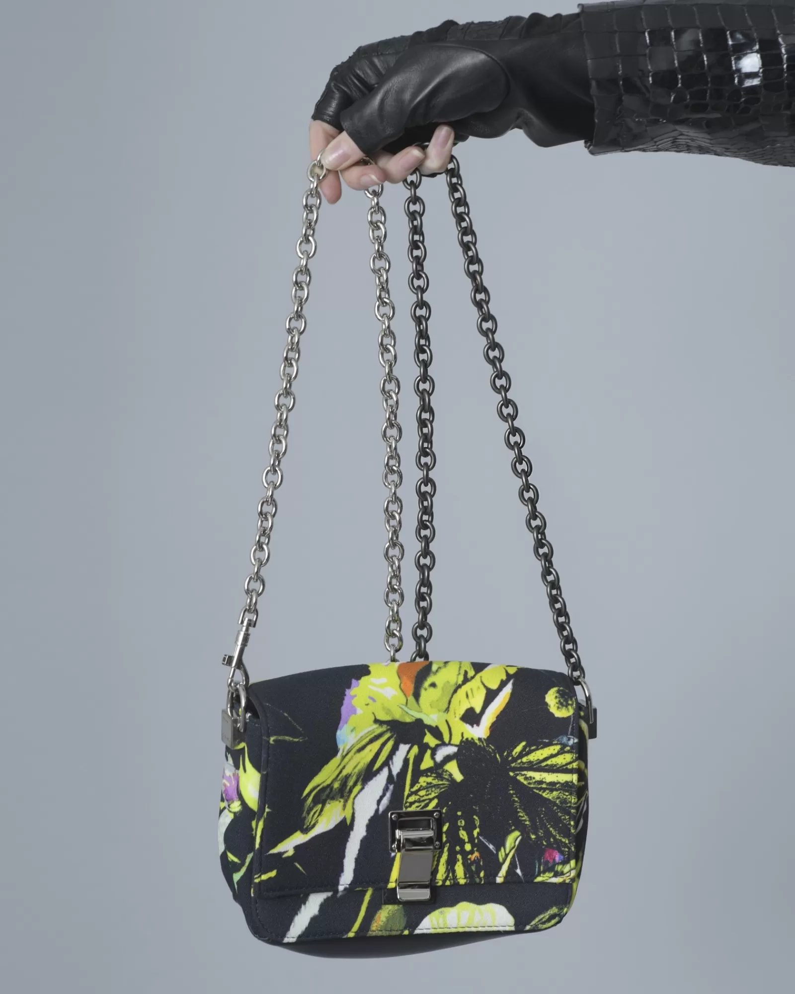 La Piscine Paris Sac porté épaule en toile fleurie Proenza Schouler Noir Clearance
