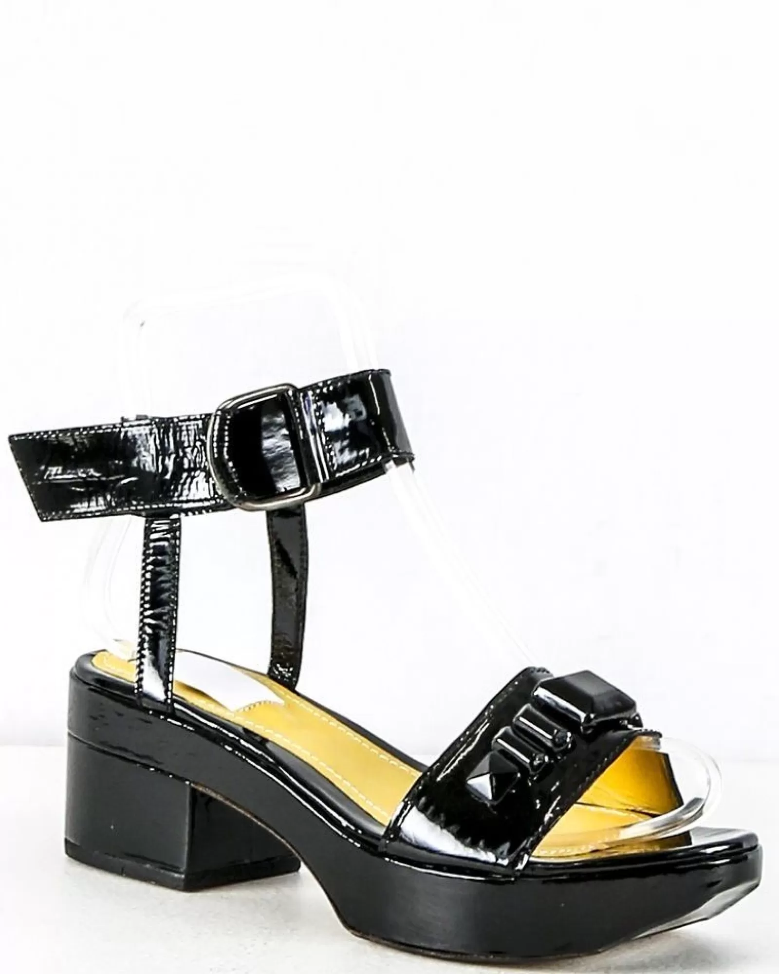 La Piscine Paris Sandales à talons vernis Lanvin Noir Sale